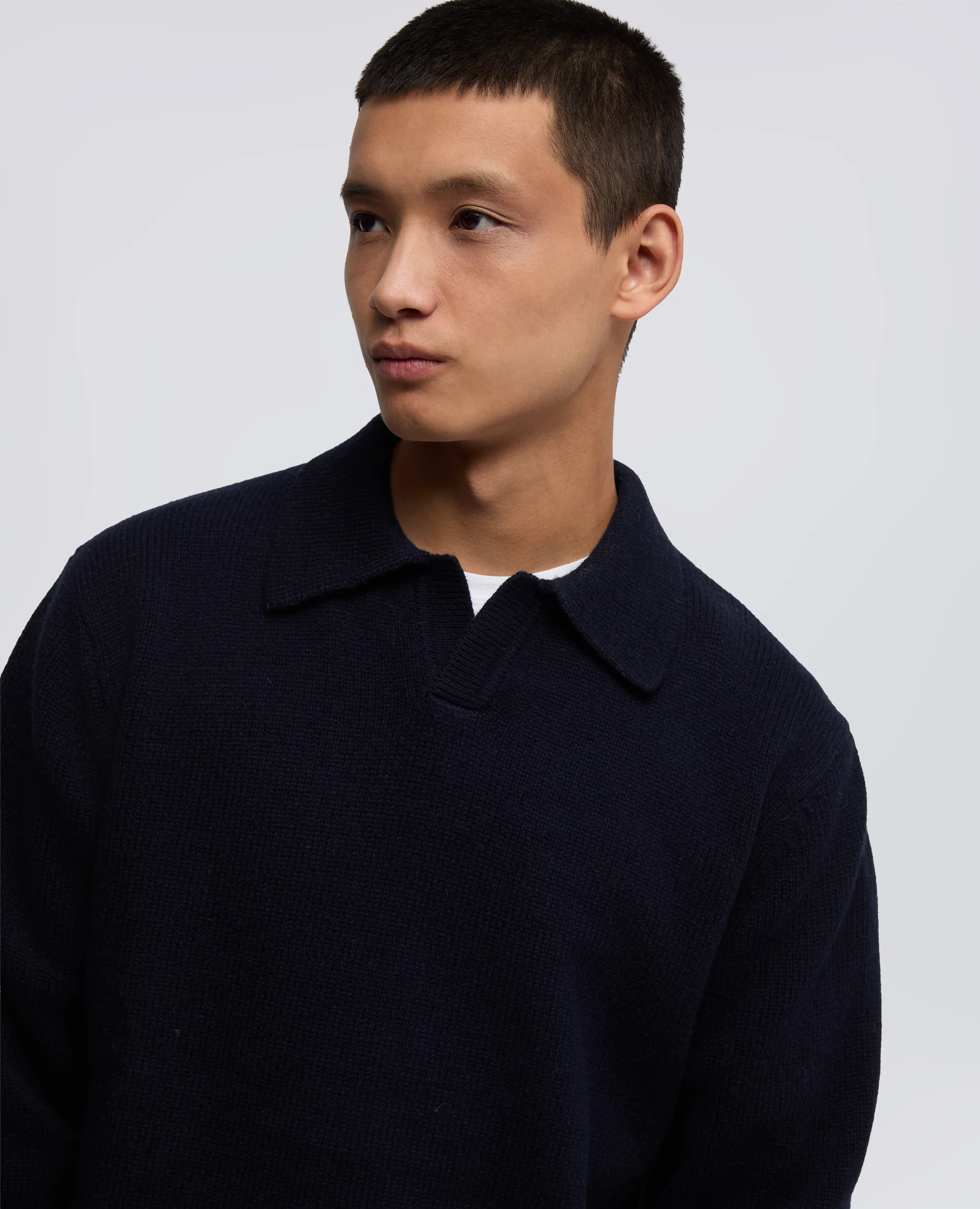 POLO IN MISTO LANA - NAVY - Image 4