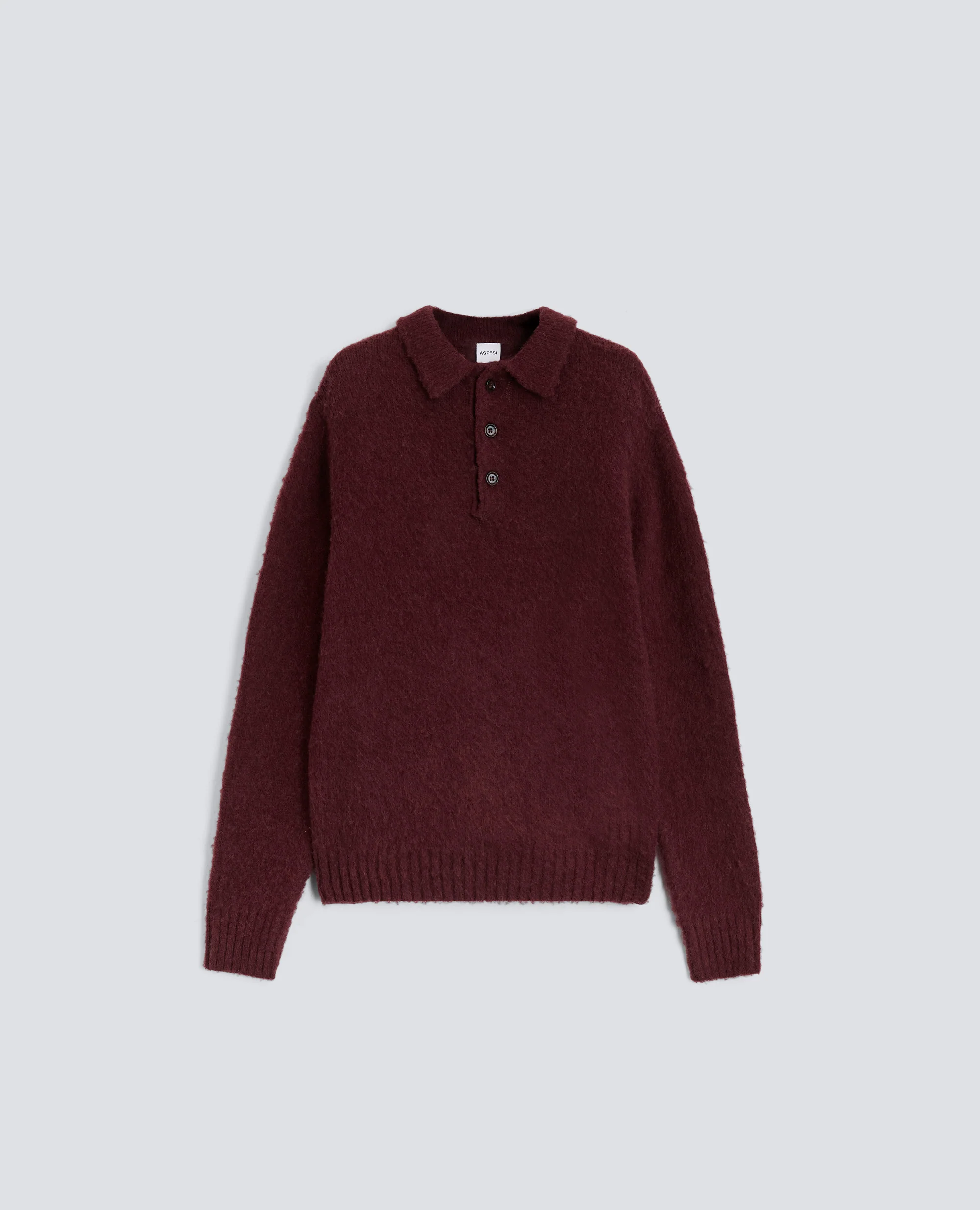POLO IN LANA SHETLAND - BORDEAUX