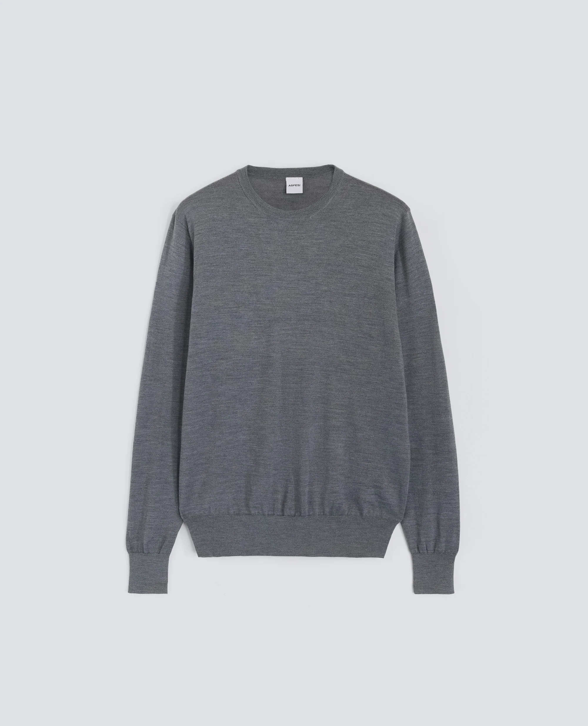 MAGLIA GIROCOLLO IN LANA RASATA - GRIGIO