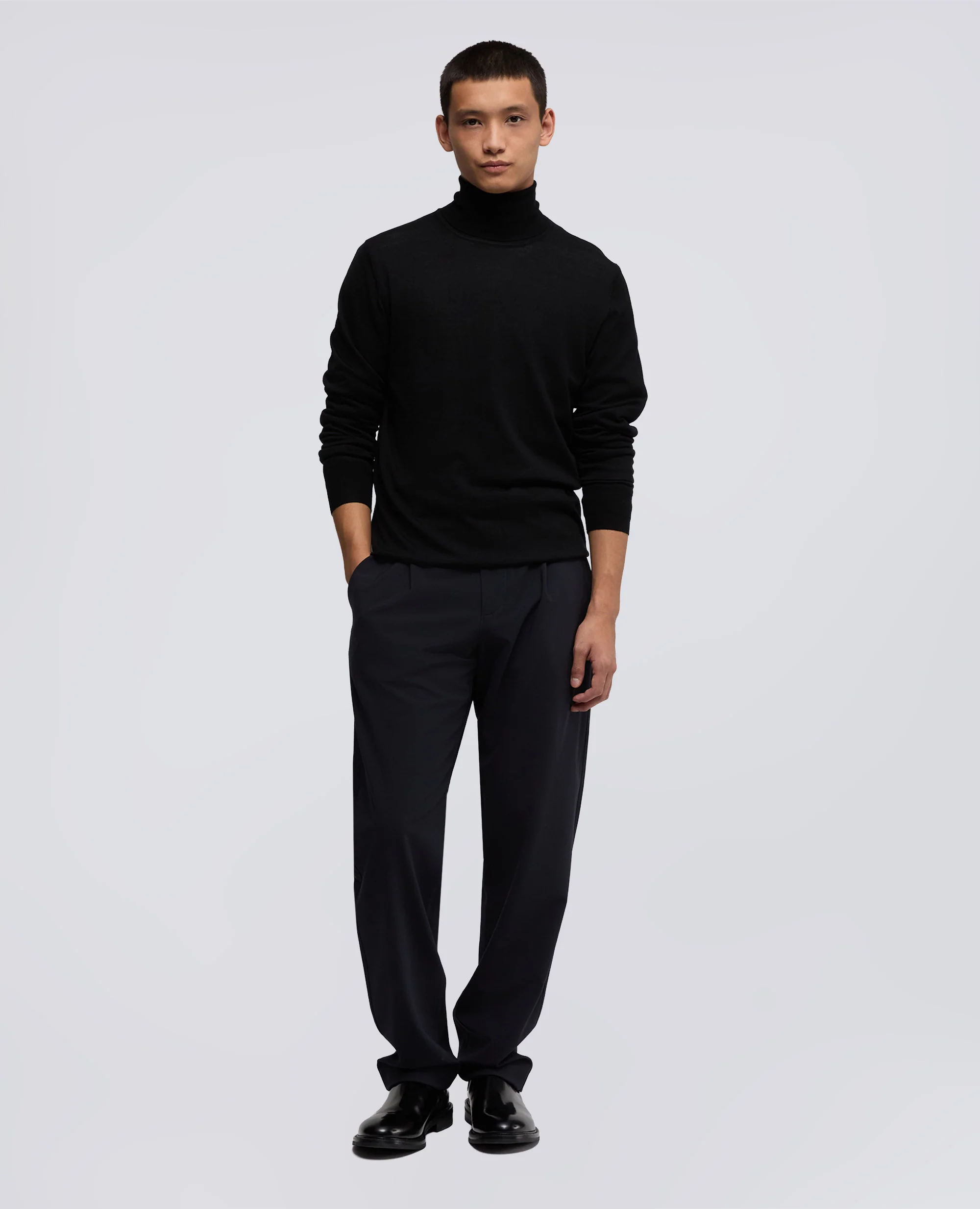 MAGLIA DOLCEVITA IN LANA MERINO - NERO - Image 2