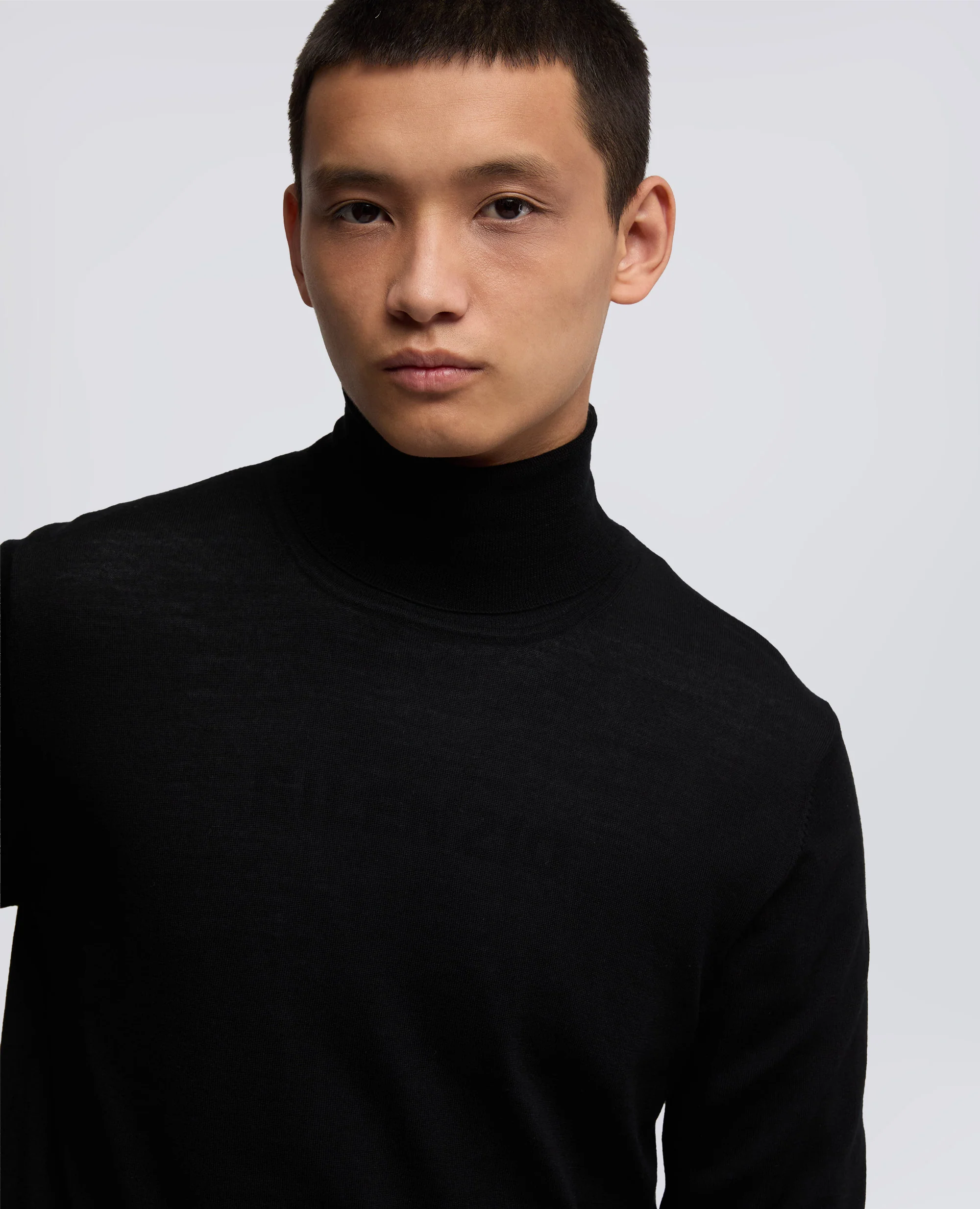 MAGLIA DOLCEVITA IN LANA MERINO - NERO - Image 4