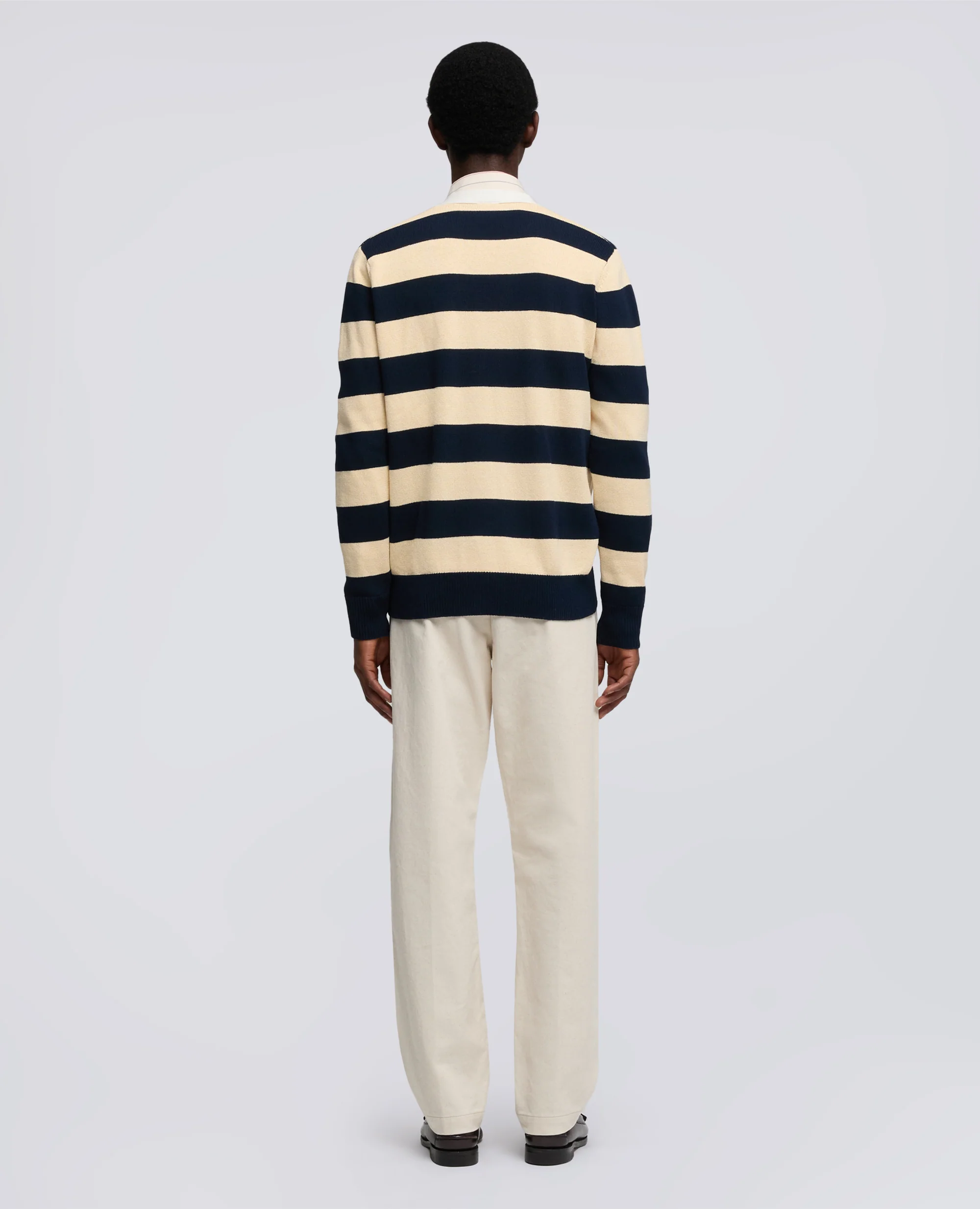 CARDIGAN IN FILATO DI COTONE - CORDA/BLU - Image 3