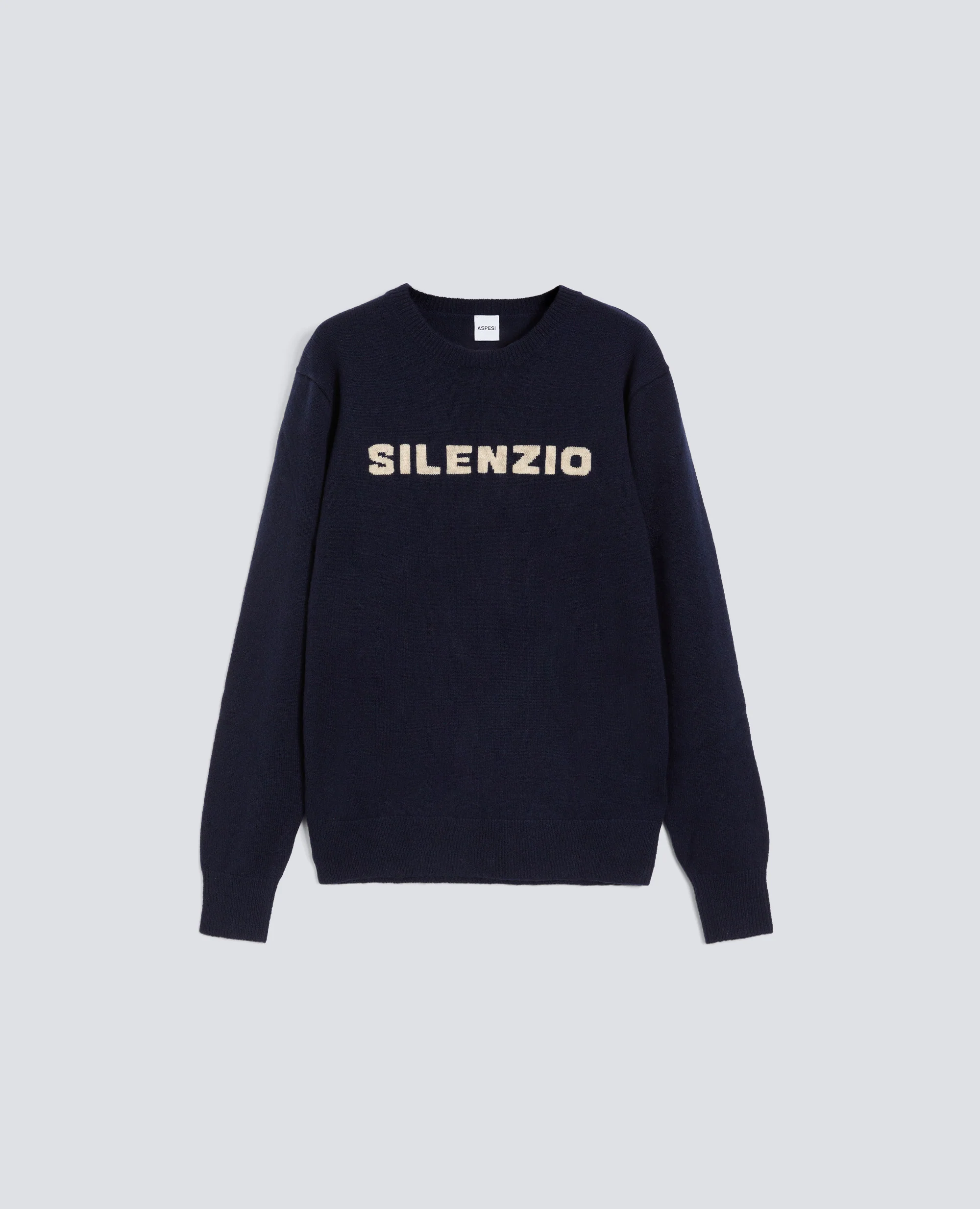 MAGLIA "SILENZIO" GIROCOLLO IN MISTO LANA, YAK E CASHMERE - NAVY