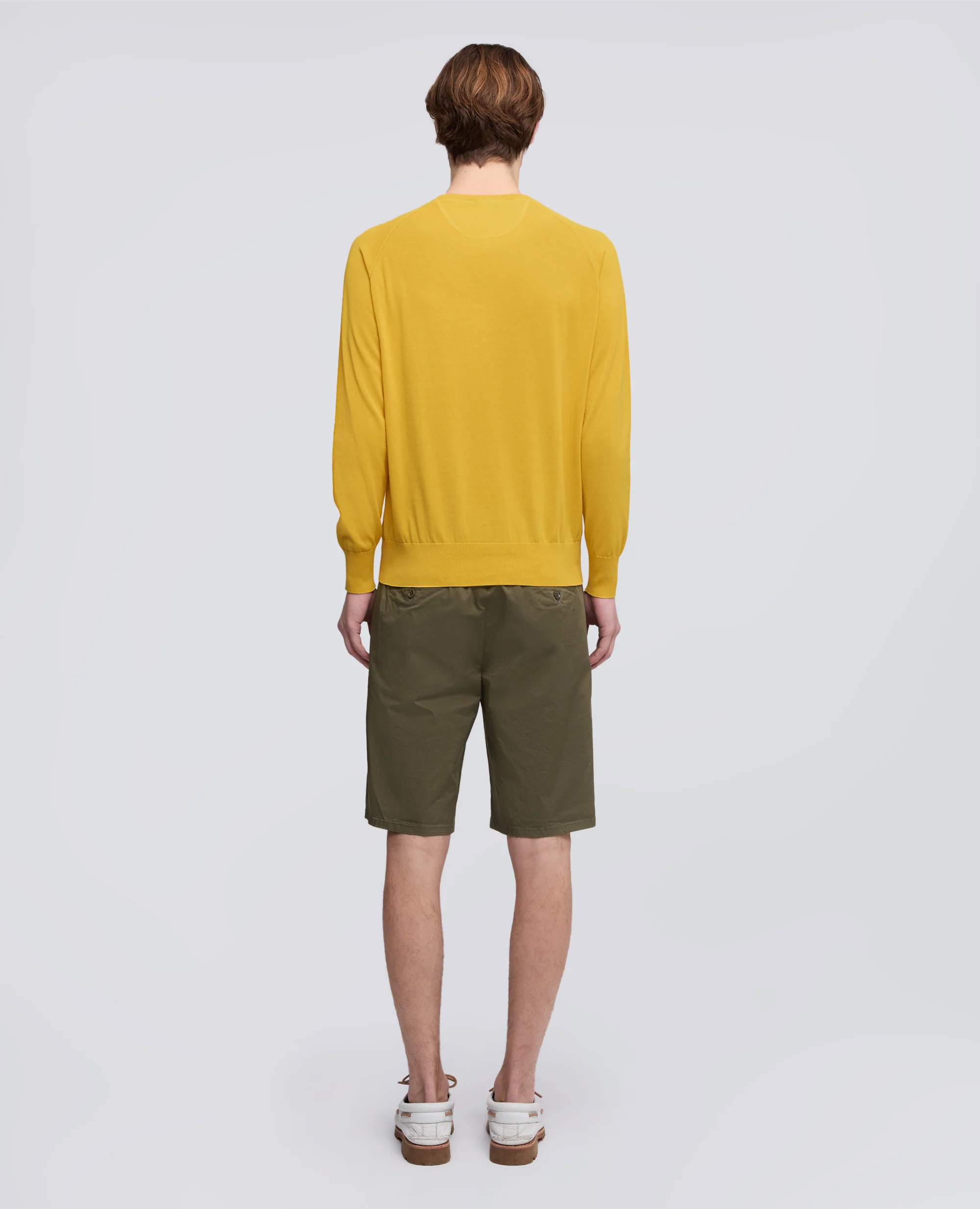 MAGLIA GIROCOLLO IN COTONE - GIALLO - Image 3