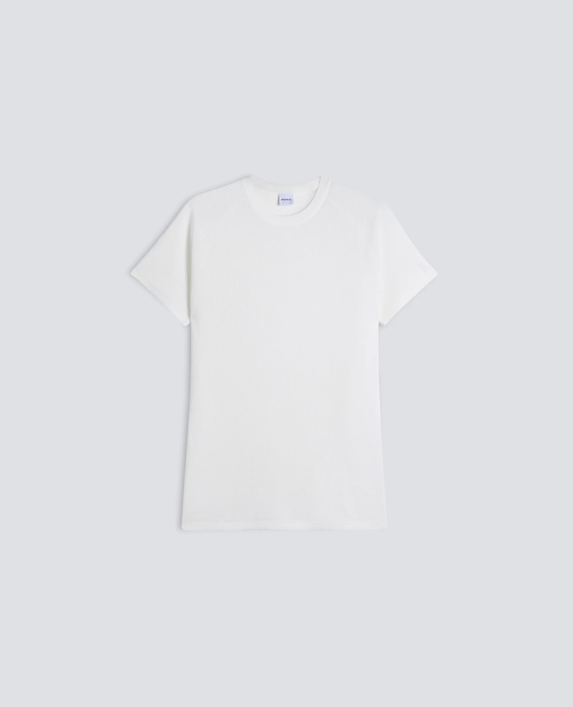 MAGLIA RAGLAN IN MICRO WAFFLE DI COTONE - BIANCO