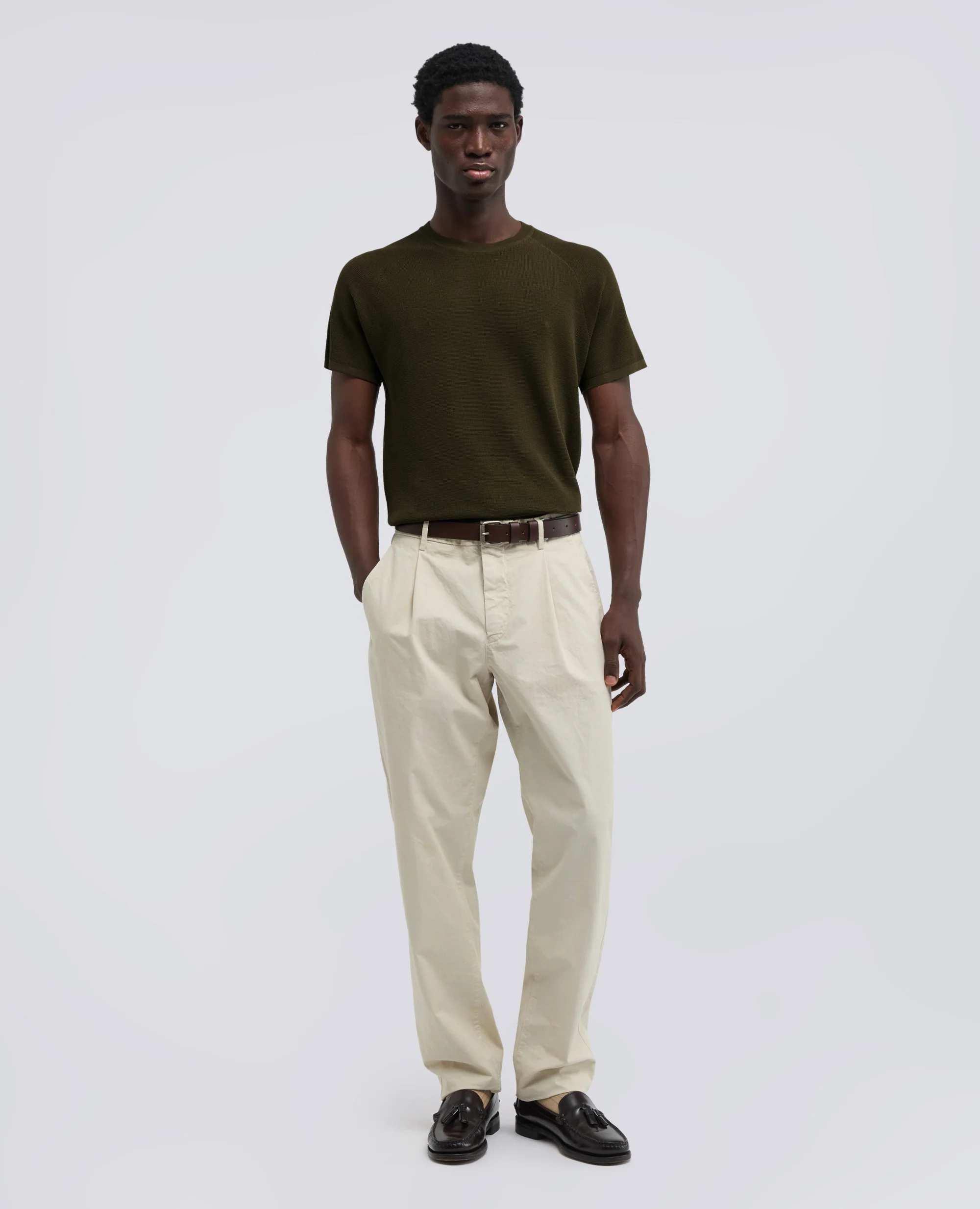 MAGLIA RAGLAN IN MICRO WAFFLE DI COTONE - MILITARE - Image 2