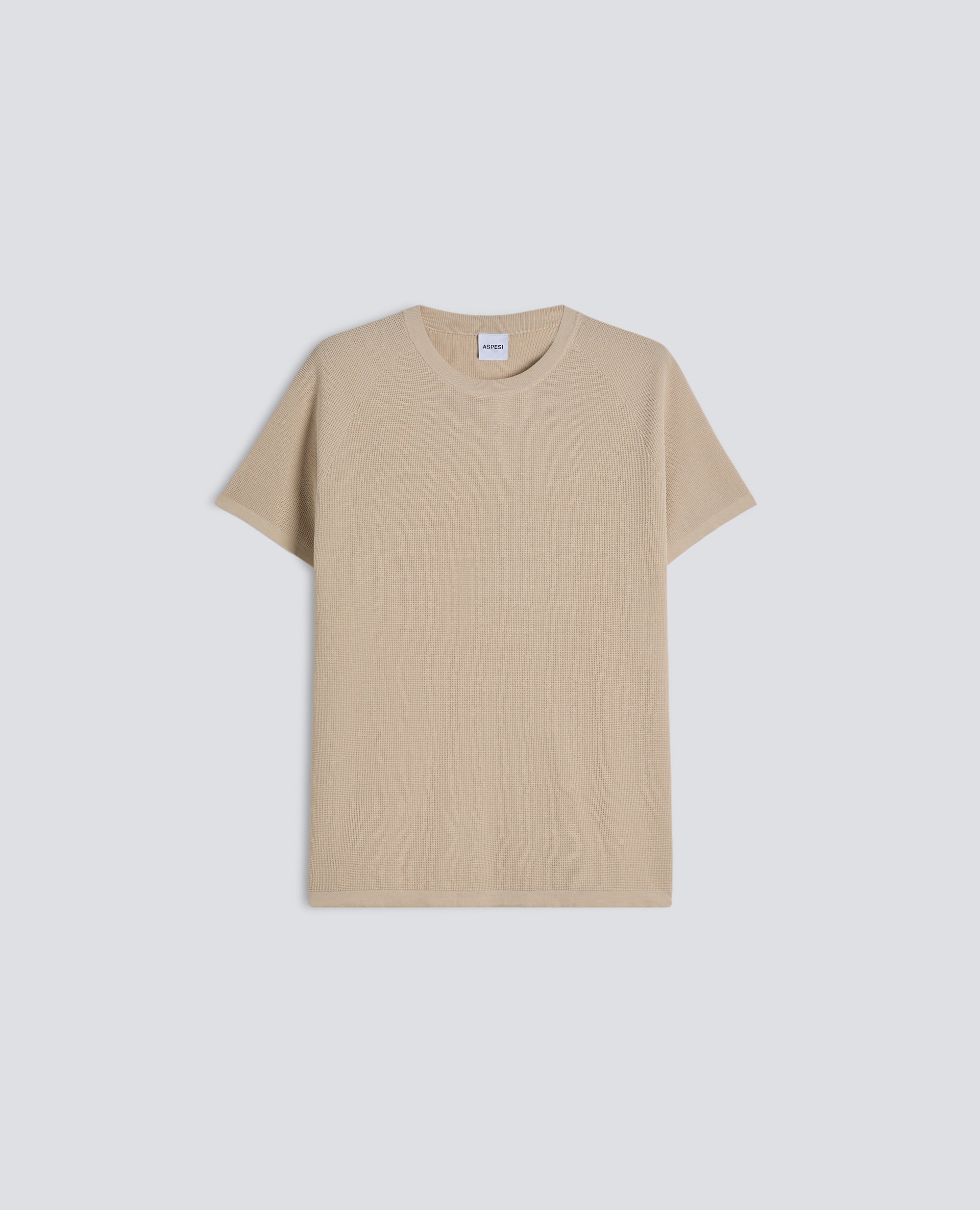 MAGLIA RAGLAN IN MICRO WAFFLE DI COTONE - SABBIA