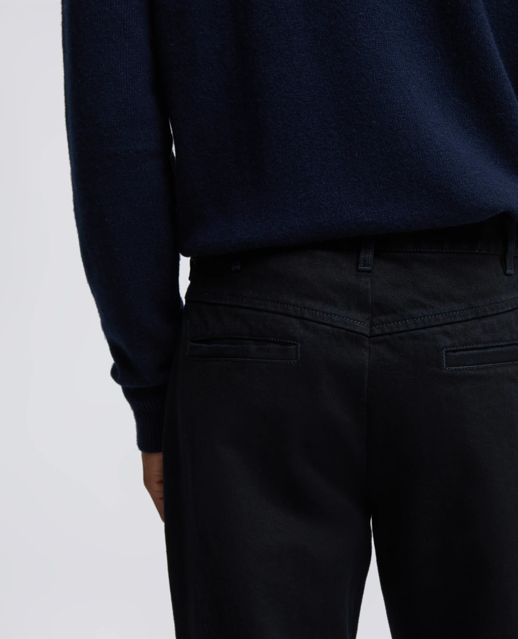 PANTALONE IN DENIM DI COTONE POLIESTERE RICICLATO - DENIM SCURO - Image 4
