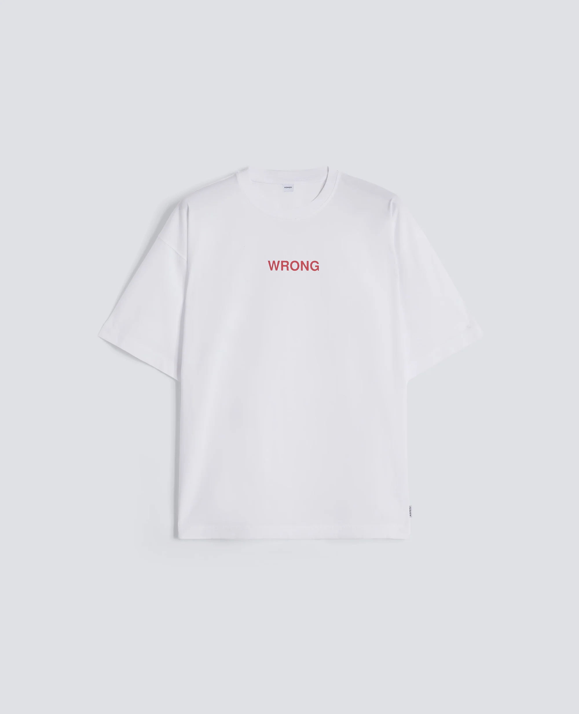 T-SHIRT IN JERSEY DI COTONE CON STAMPA "WRONG" - BIANCO