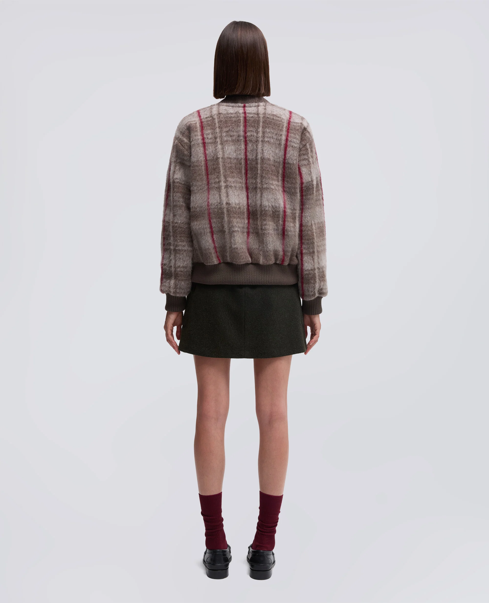 CARDIGAN IN LANA PIRENAICA - CHECK BEIGE - Image 3