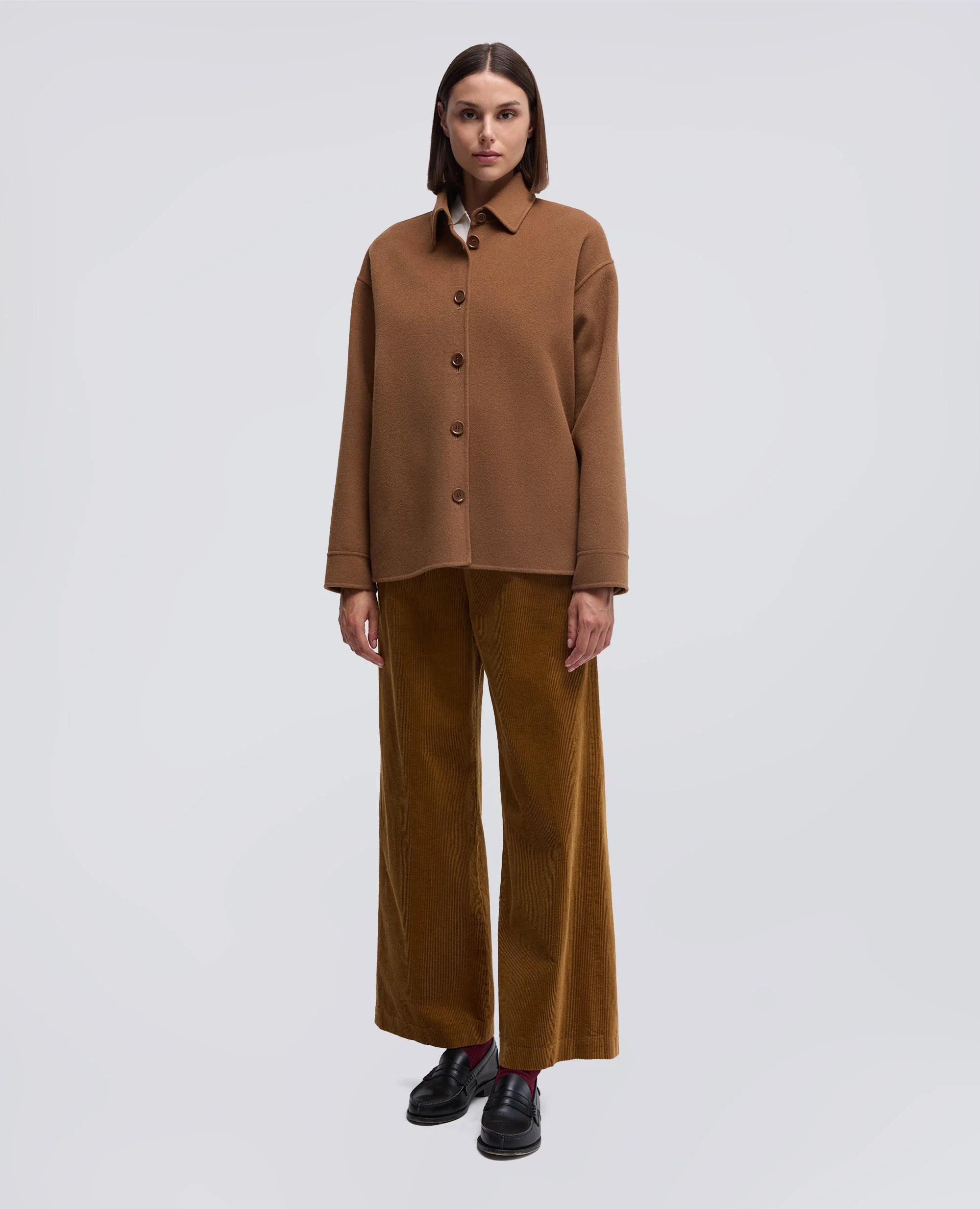 OVERSHIRT IN DOUBLE DI LANA - CAMMELLO - Image 2