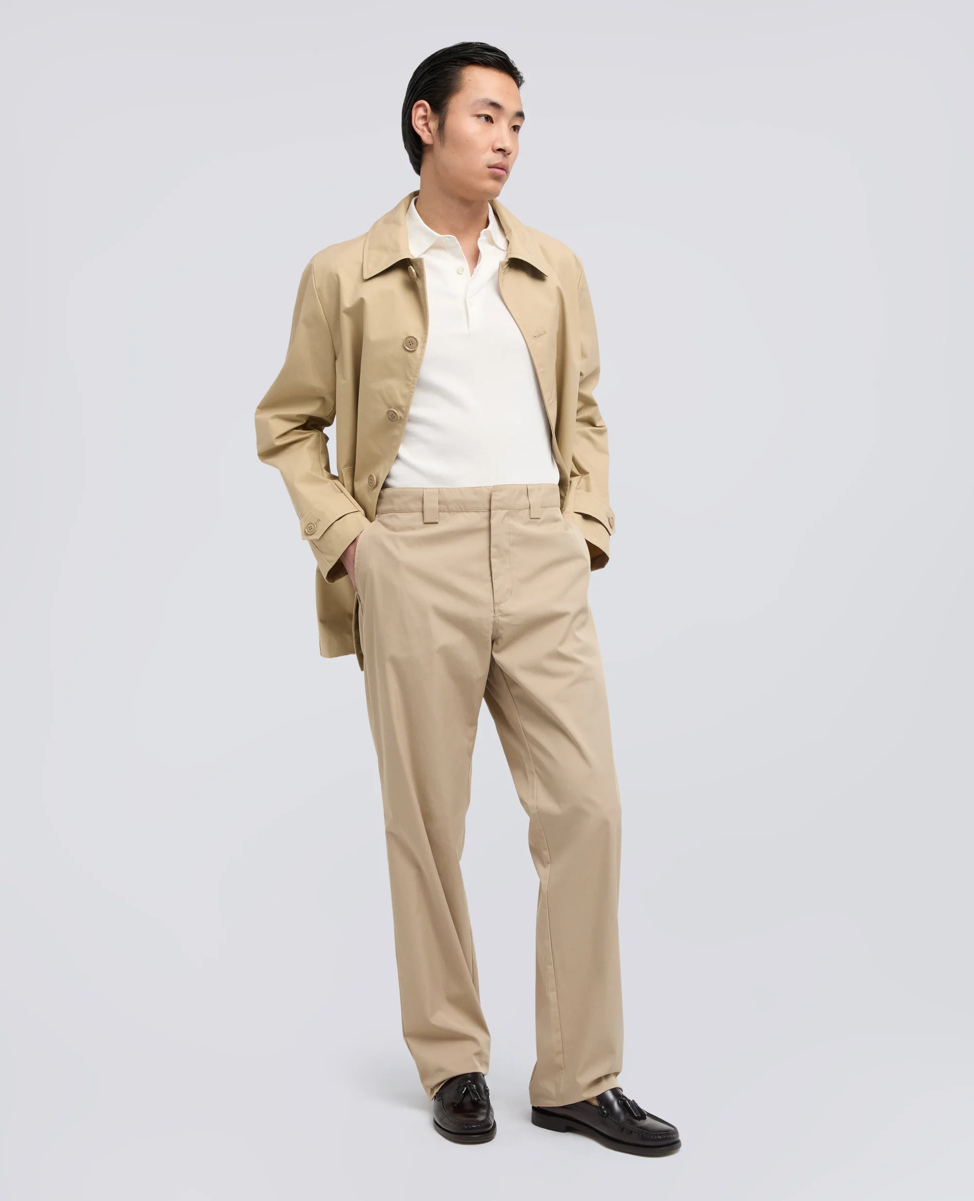 PANTALONE IN TWILL DI COTONE NYLON TINTO PEZZA - COLONIALE - Image 2