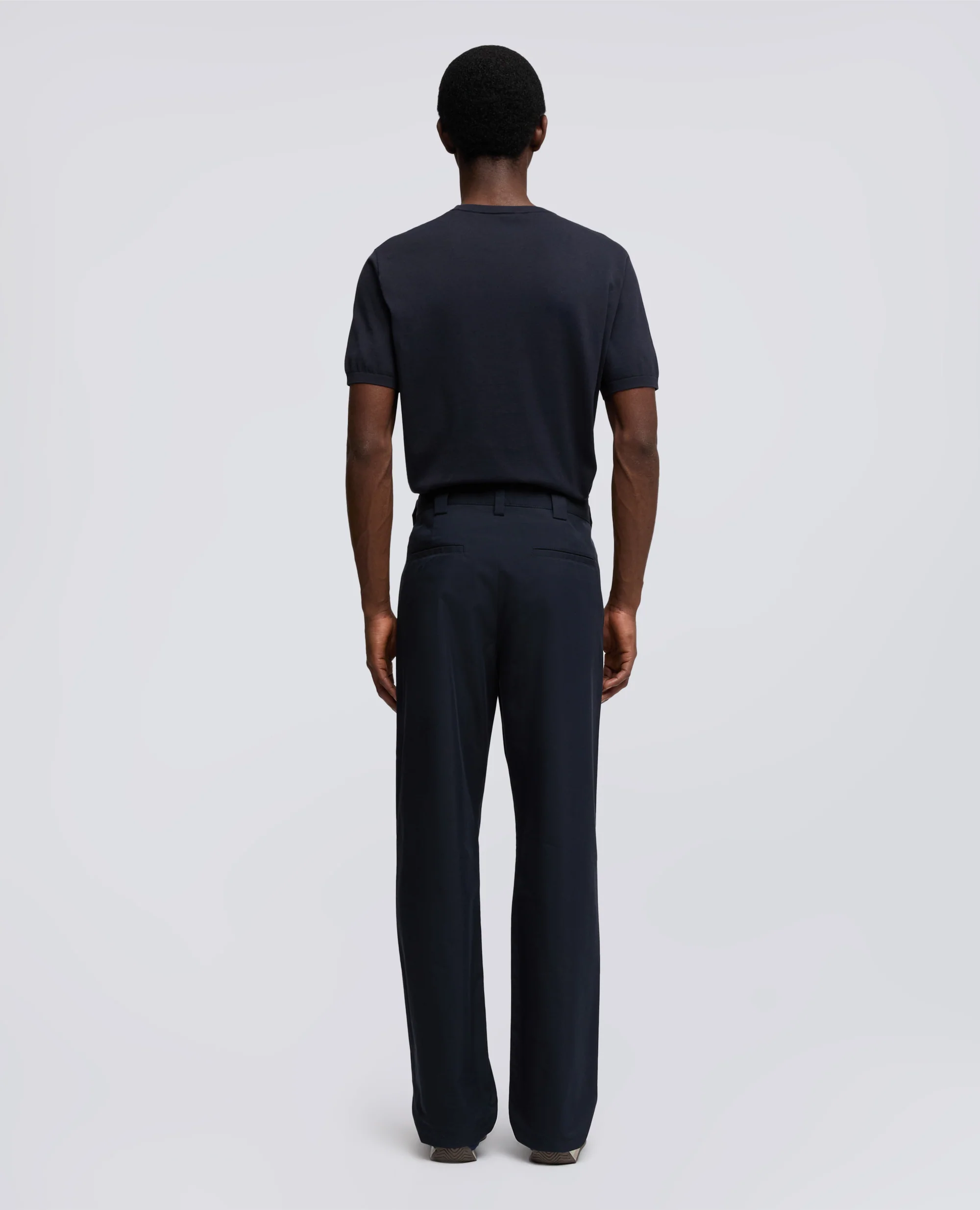 PANTALONE IN TWILL DI COTONE NYLON TINTO PEZZA - NAVY - Image 3