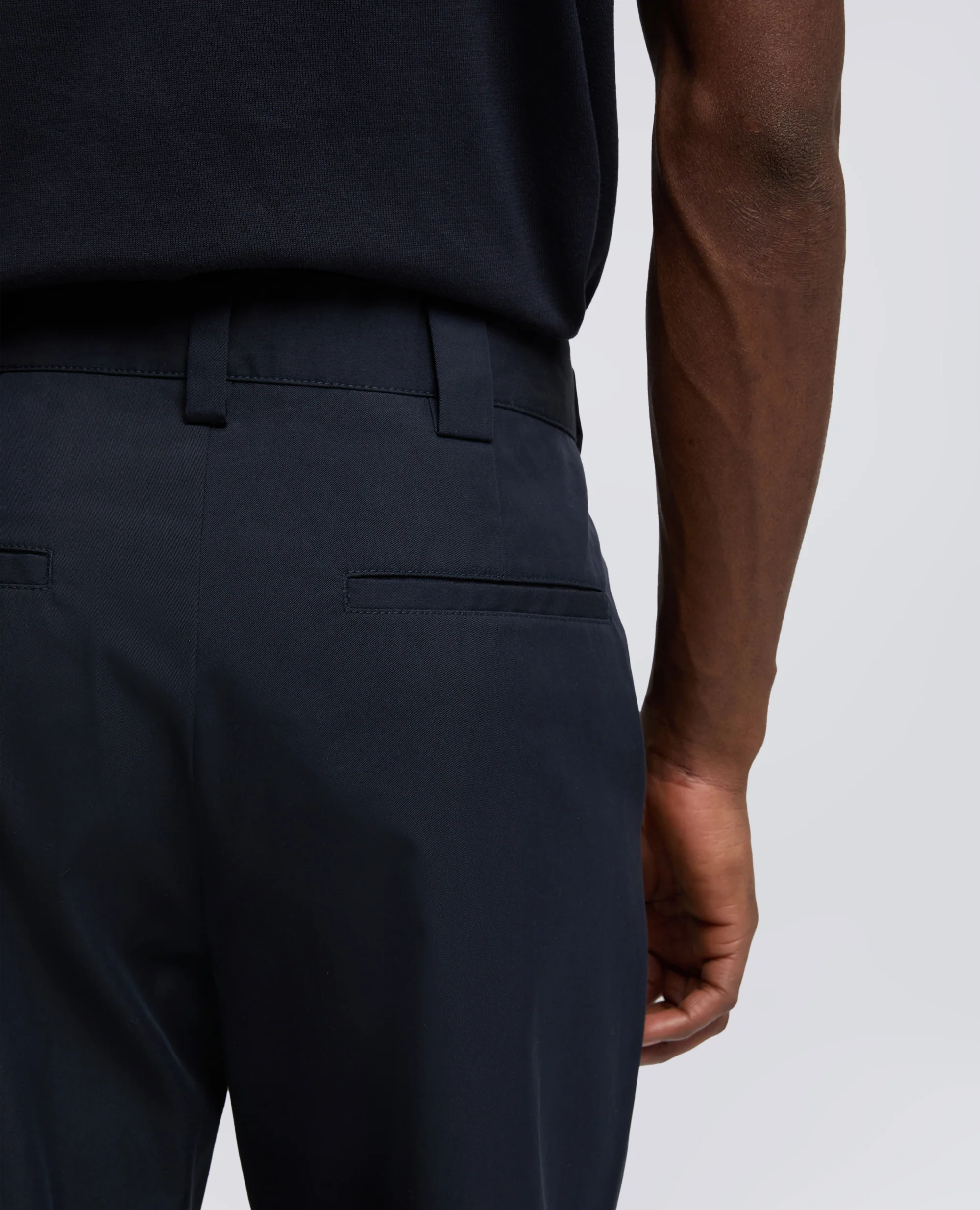 PANTALONE IN TWILL DI COTONE NYLON TINTO PEZZA - NAVY - Image 4