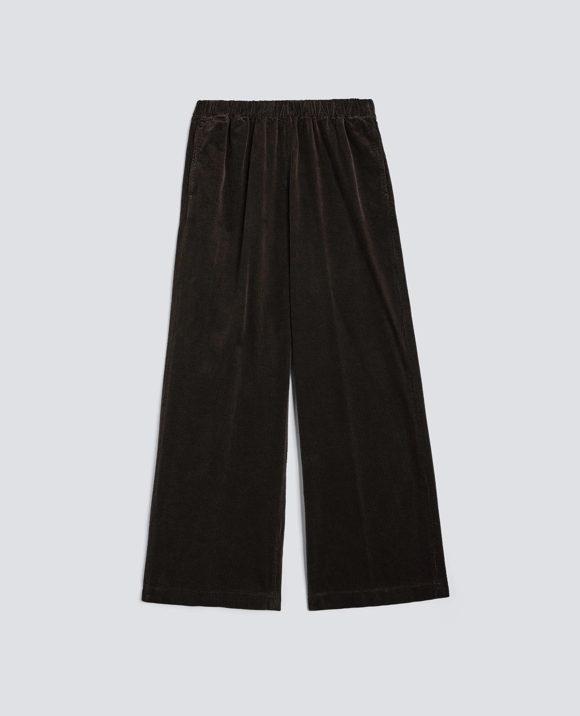 PANTALONE AMPIO IN VELLUTO A COSTE - TESTA DI MORO