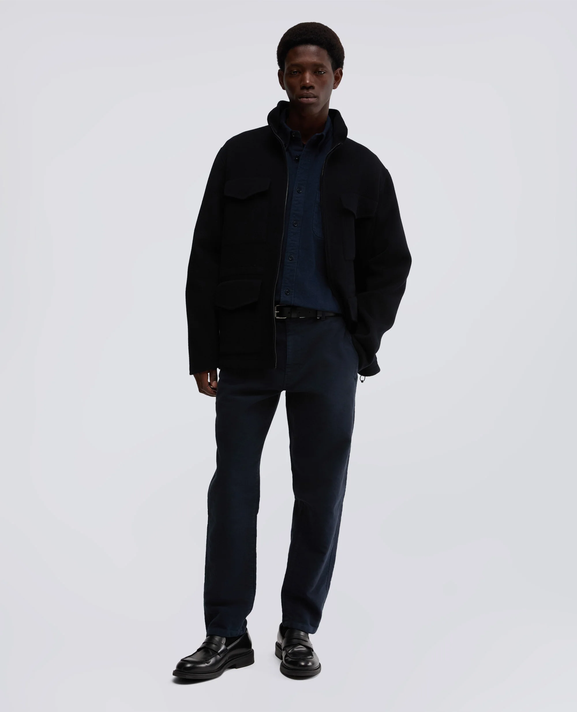 PANTALONE CHINO FUNZIONALE IN VELLUTO - NAVY - Image 2