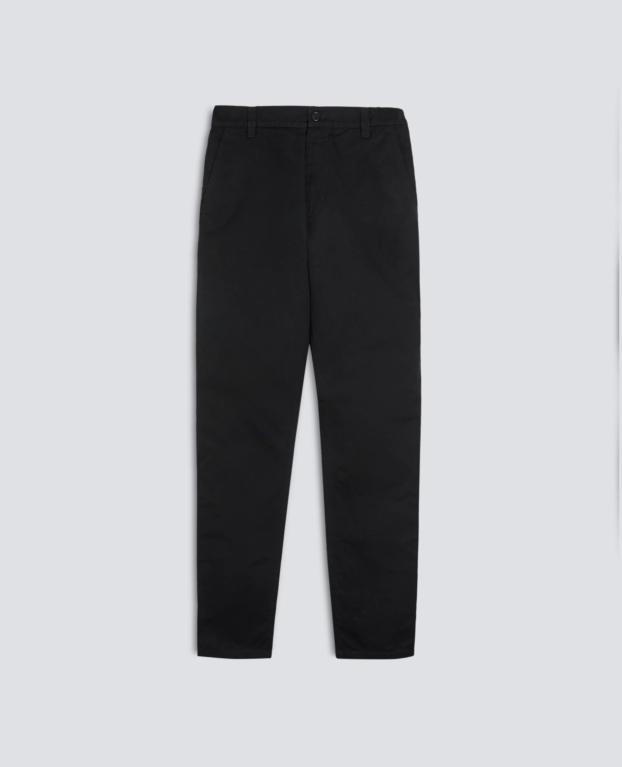 PANTALONE CHINO IN GABARDINA DI COTONE E LINO - NERO