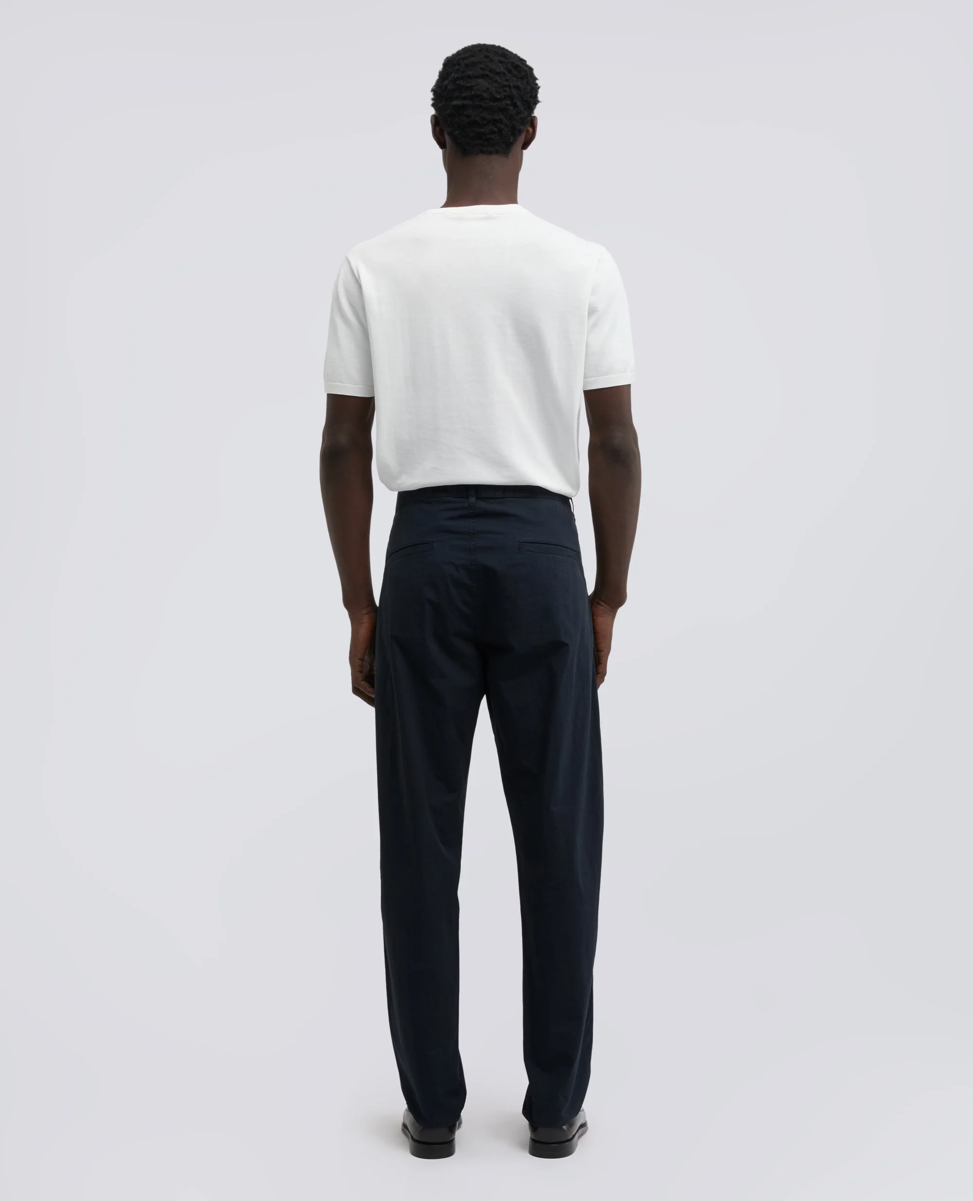 PANTALONE CHINO IN GABARDINA DI COTONE - NAVY - Image 3