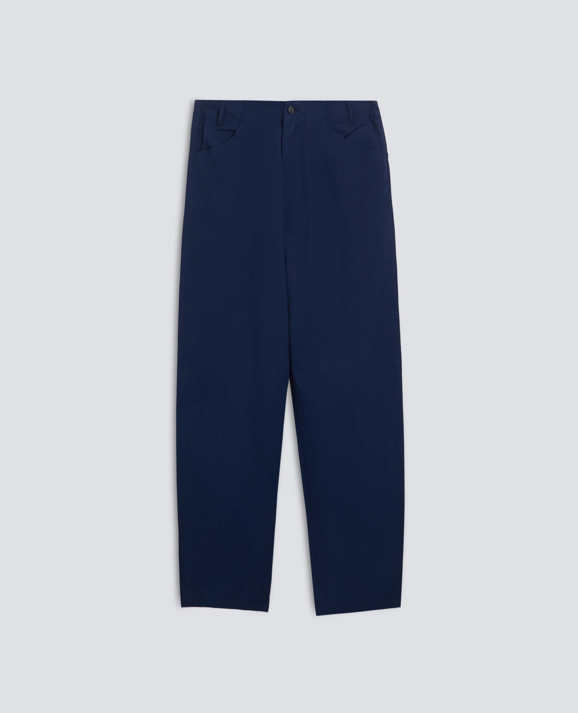 PANTALONE IN CANVAS DI COTONE TINTO PEZZA - INCHIOSTRO