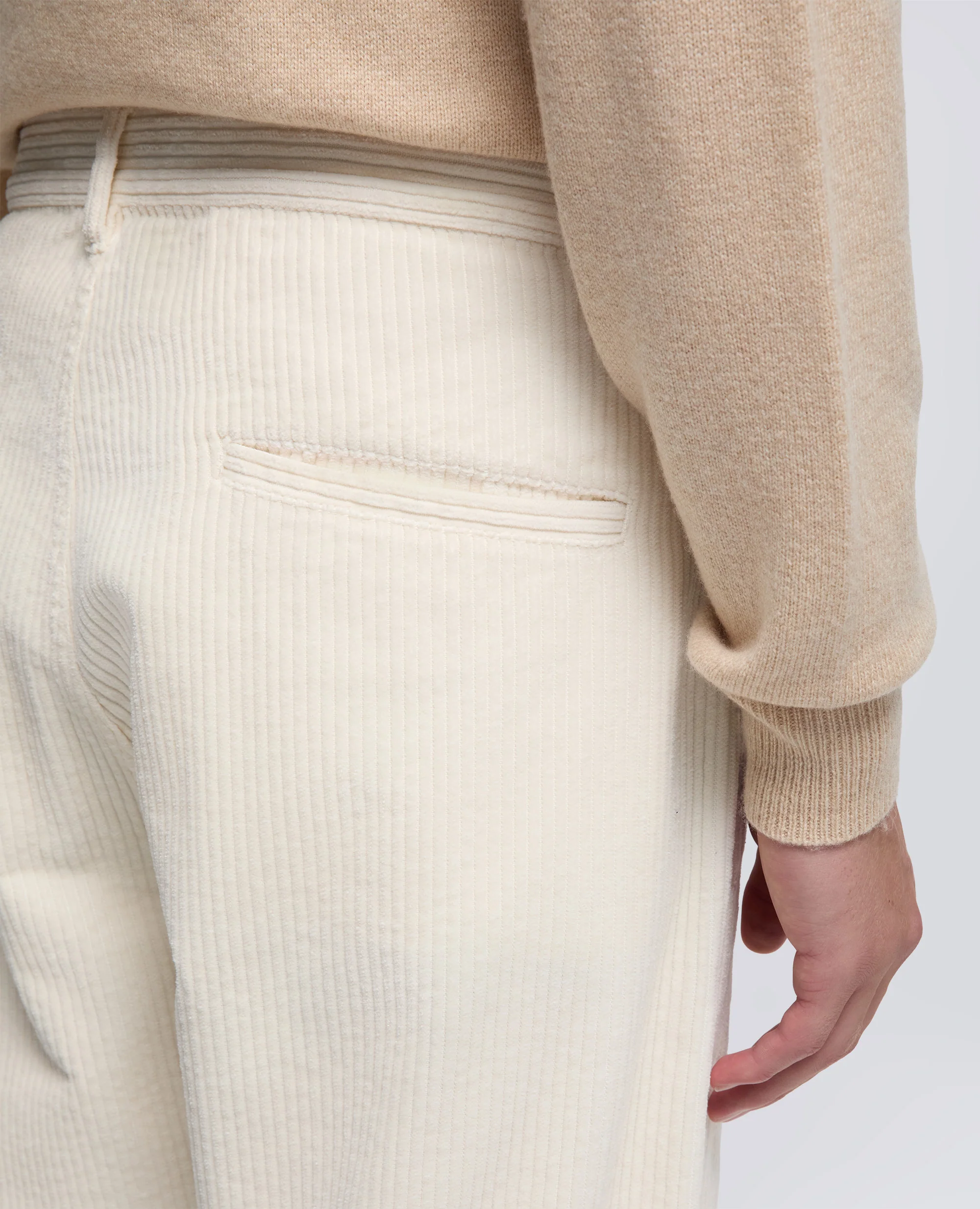 PANTALONE CHINO FUNZIONALE IN VELLUTO - NATURALE - Image 4