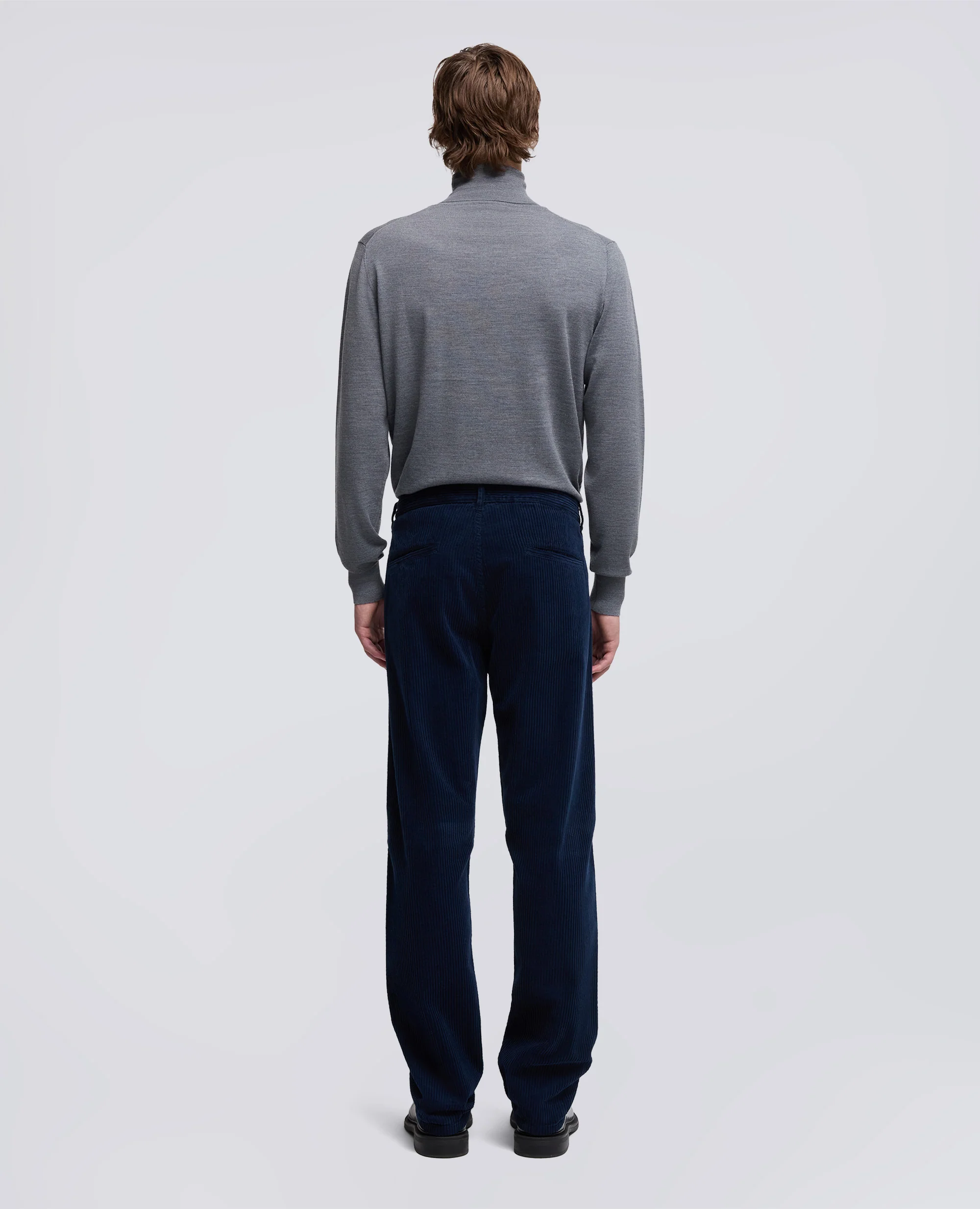 PANTALONE CHINO FUNZIONALE IN VELLUTO - NAVY - Image 3
