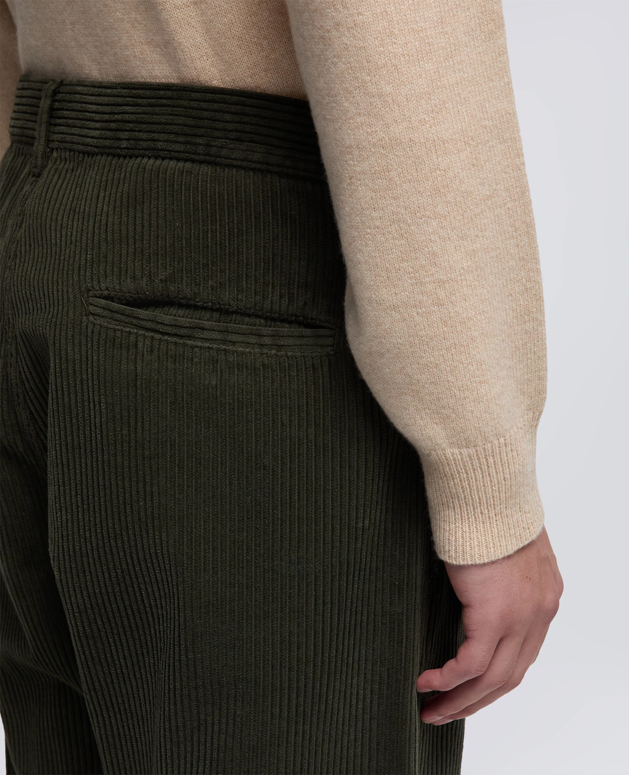 PANTALONE CHINO FUNZIONALE IN VELLUTO - MILITARE - Image 4
