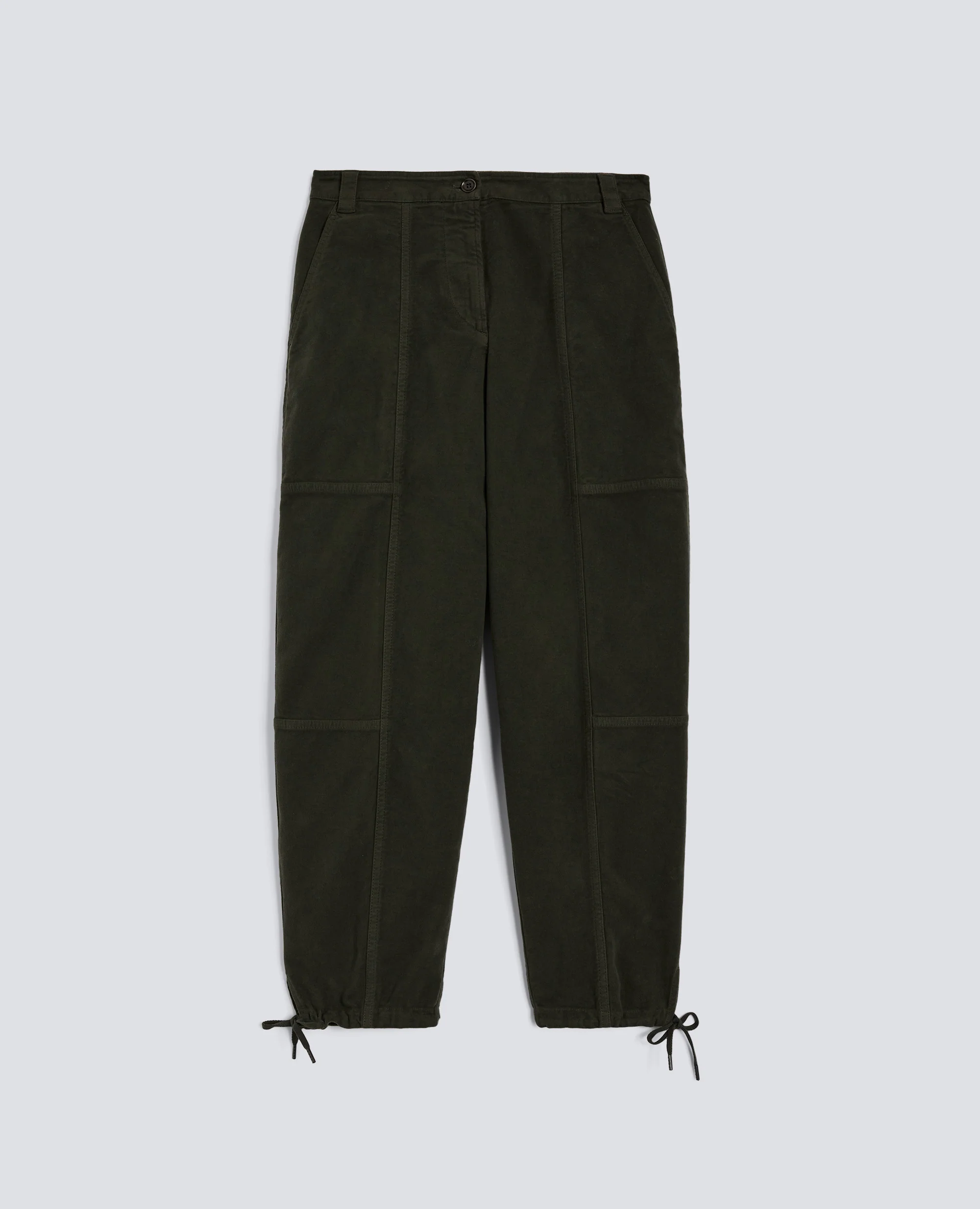 PANTALONE IN FUSTAGNO STRETCH - MILITARE