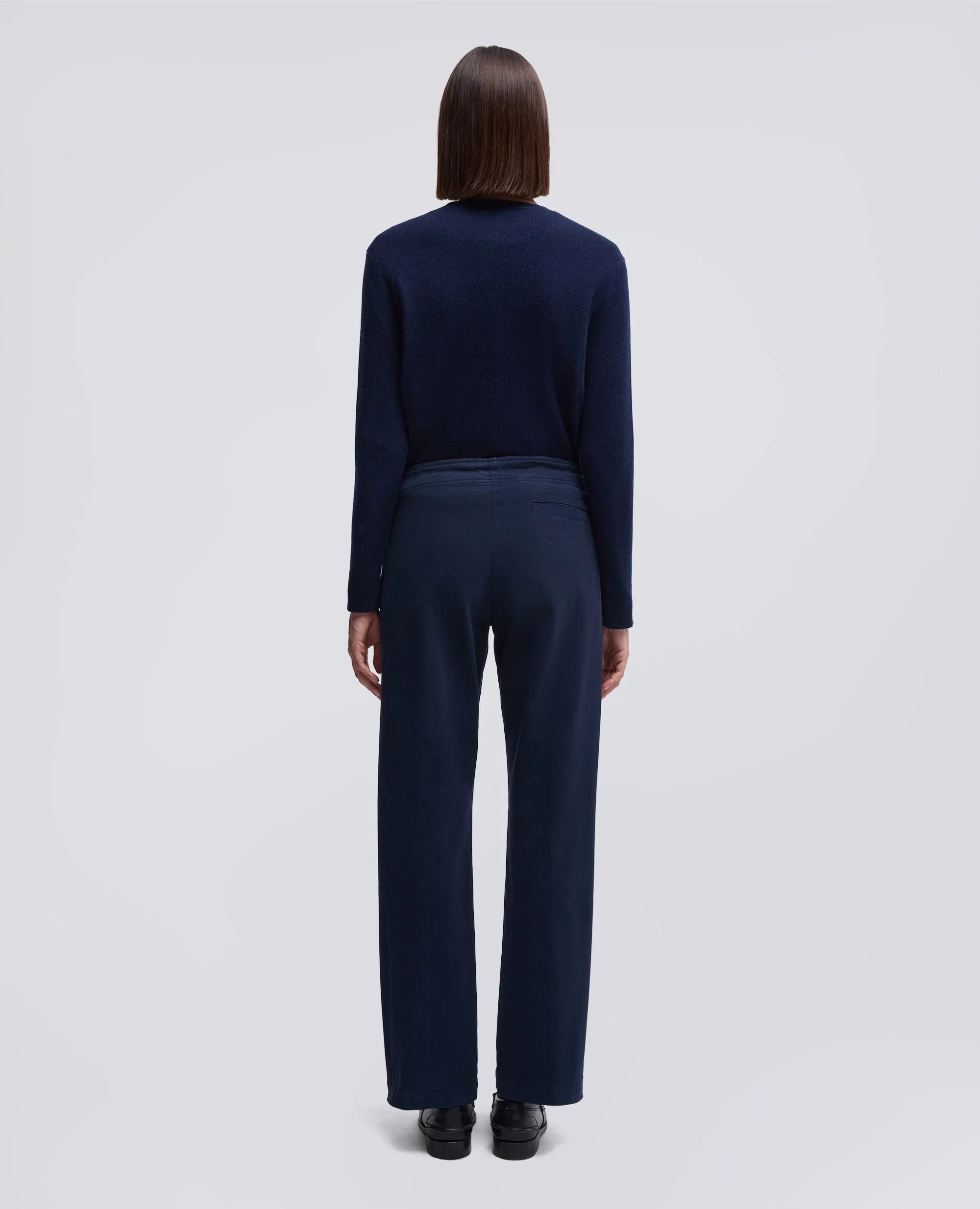 PANTALONE IN GABARDINA DI COTONE - NAVY - Image 3