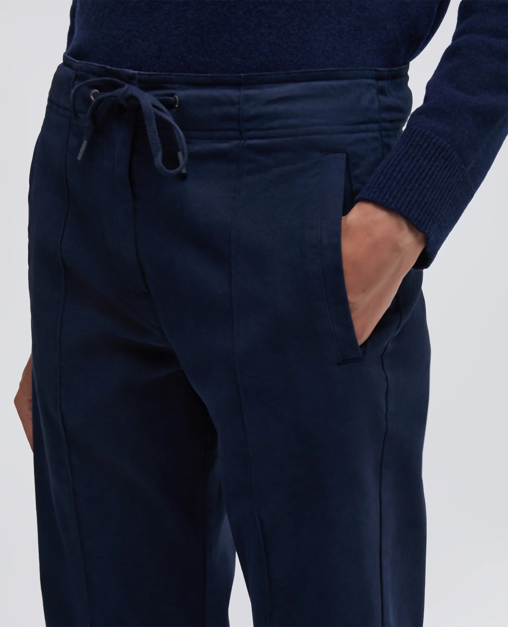PANTALONE IN GABARDINA DI COTONE - NAVY - Image 4