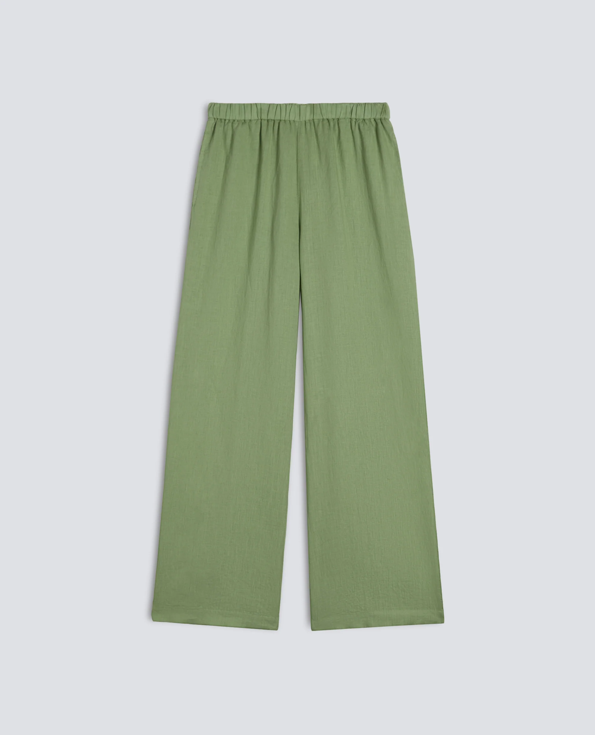 PANTALONE IN LINO - SALVIA