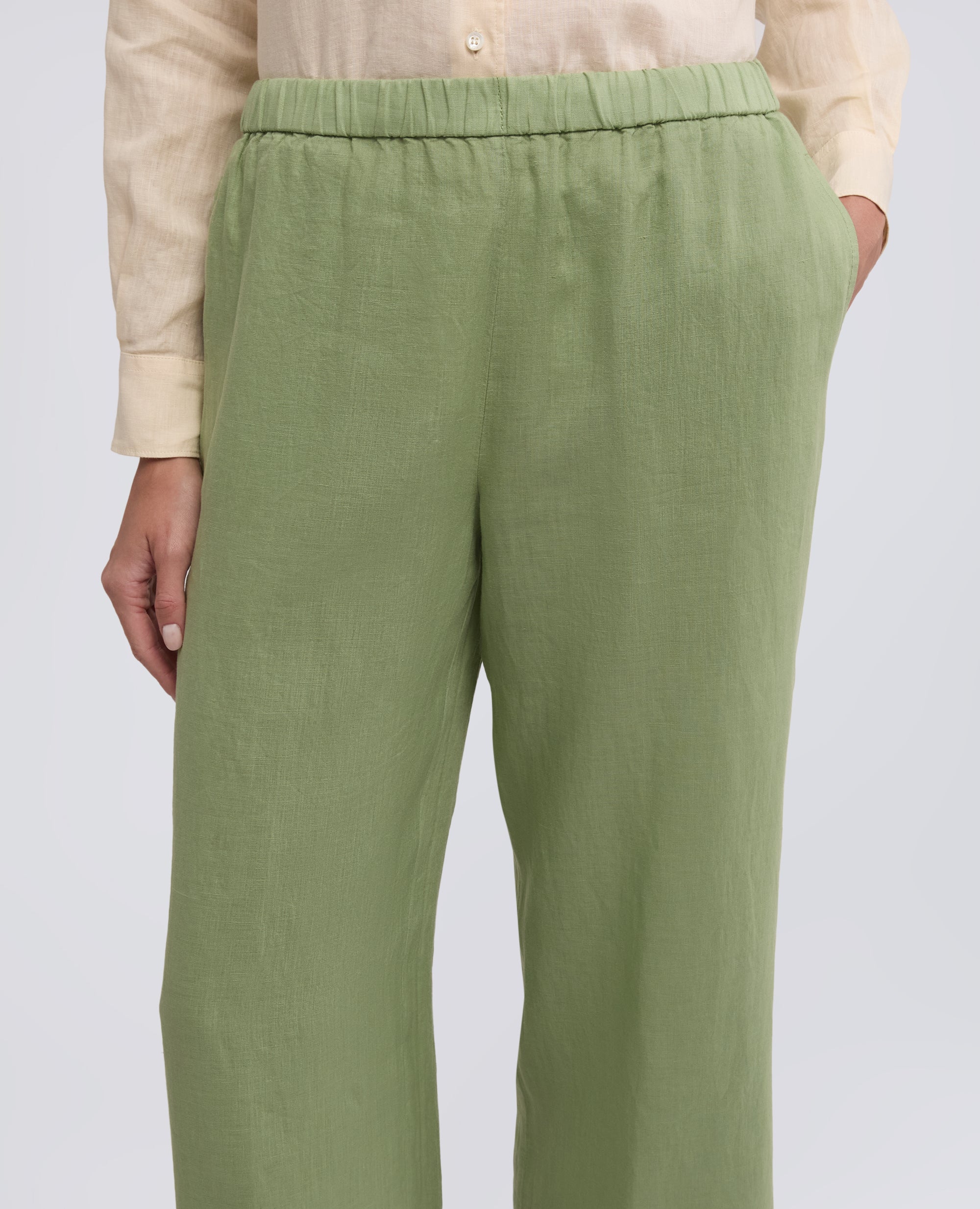 PANTALONE IN LINO - SALVIA - Image 4