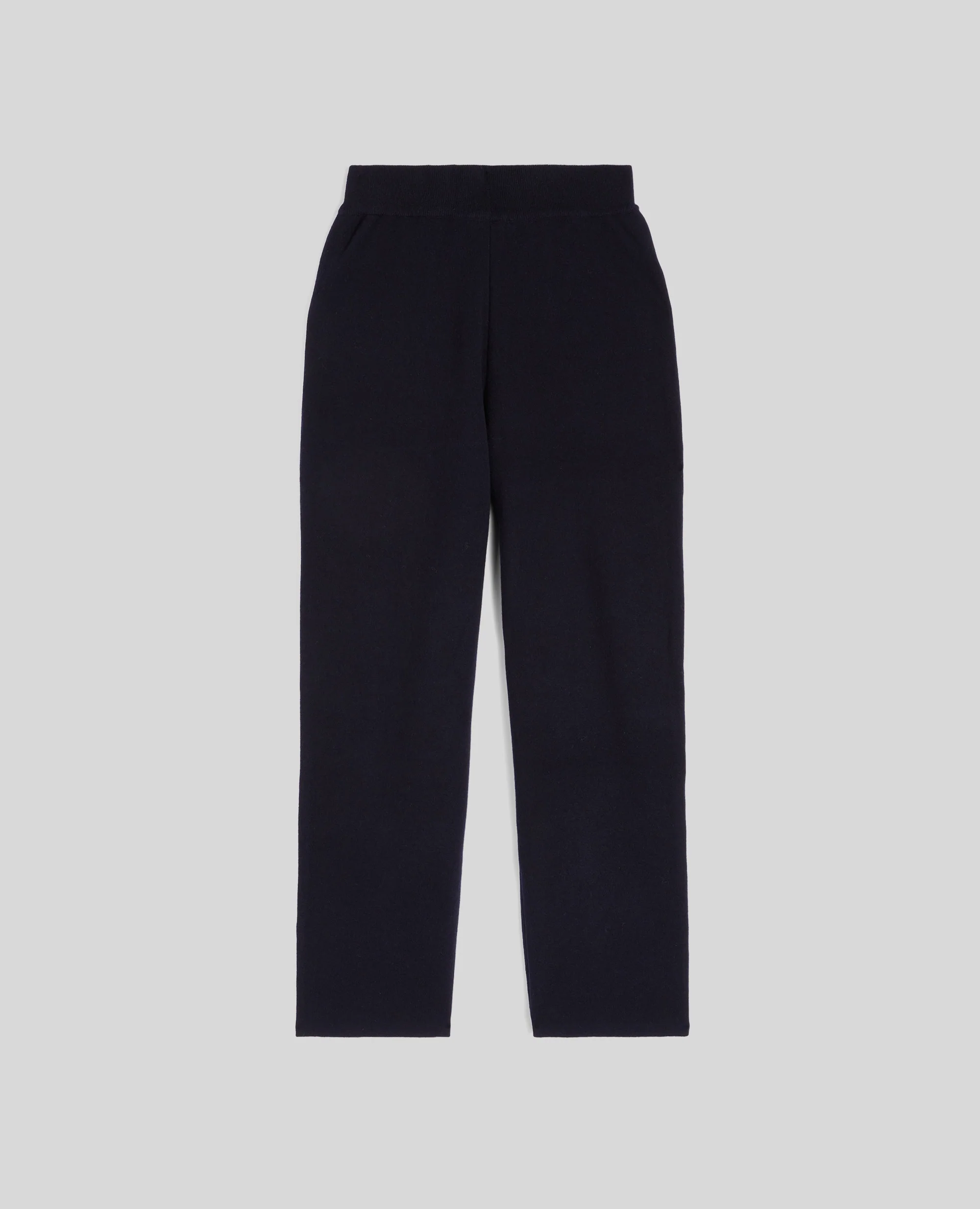 PANTALONE IN MISTO LANA E COTONE - BLU NOTTE