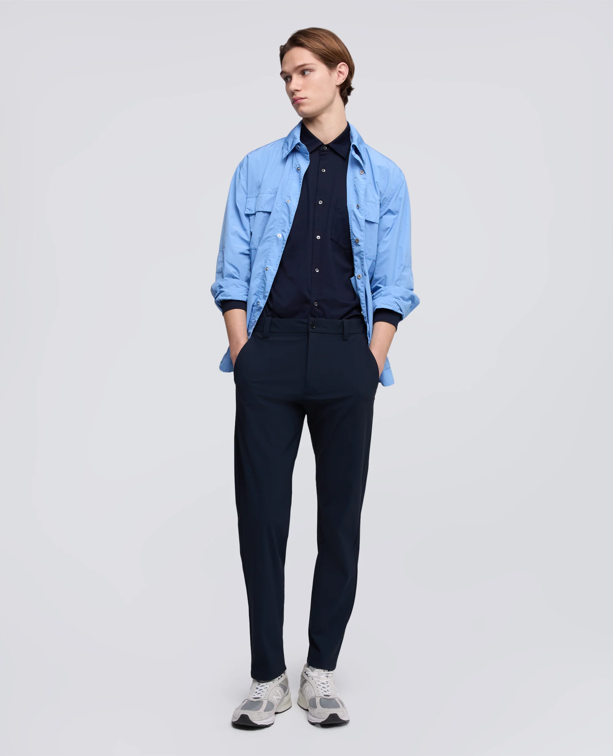 PANTALONE IN NYLON STRETCH - NAVY - Image 2