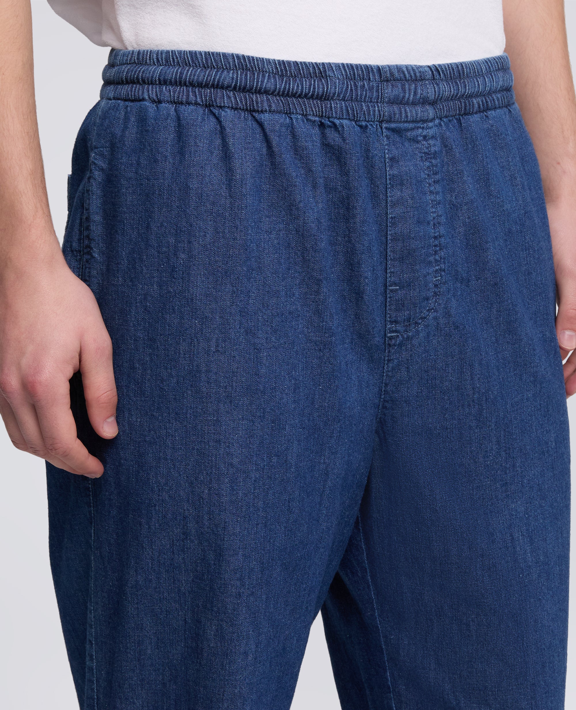 PANTALONE IN DENIM DI COTONE LEGGERO - DENIM - Image 4