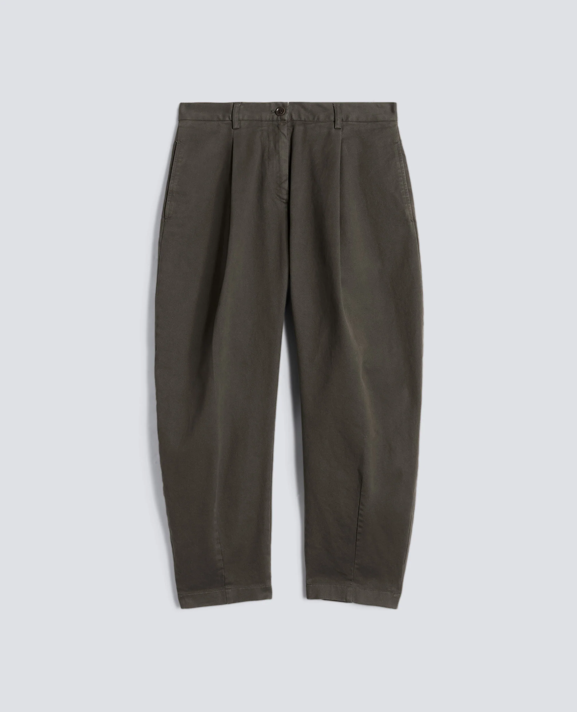 PANTALONE IN GABARDINA DI COTONE - GRIGIO
