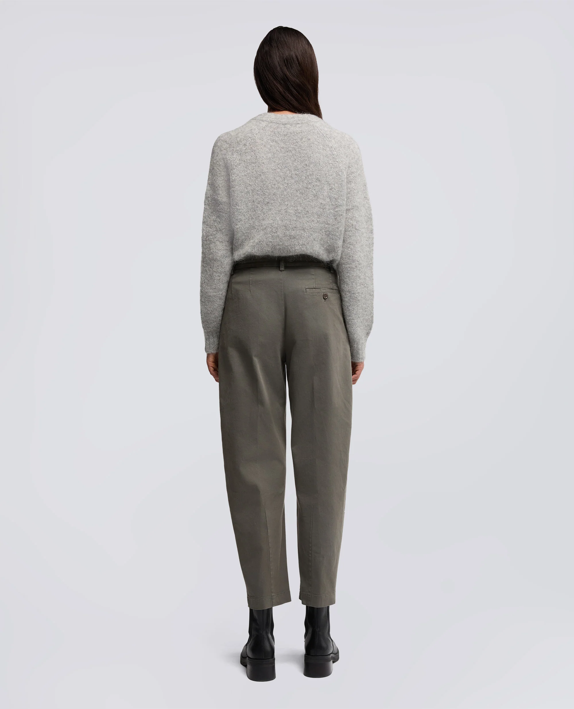 PANTALONE IN GABARDINA DI COTONE - GRIGIO - Image 3