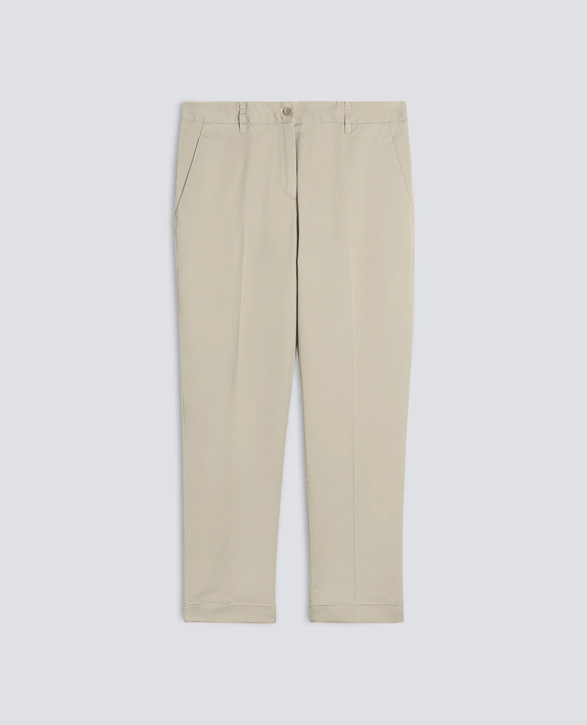 PANTALONE IN TWILL DI COTONE STRETCH - COLONIALE