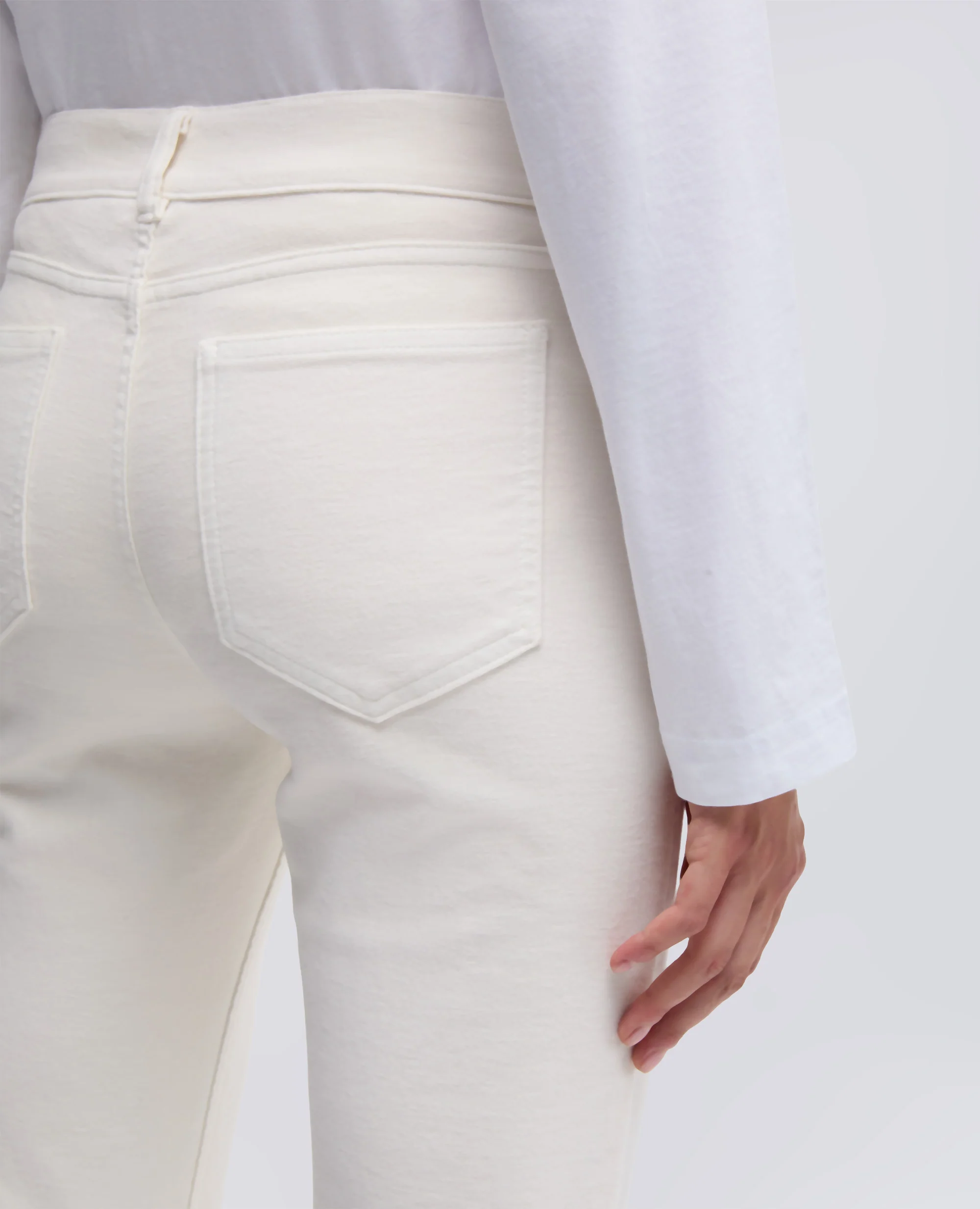 PANTALONE IN FUSTAGNO STRETCH - NATURALE - Image 4