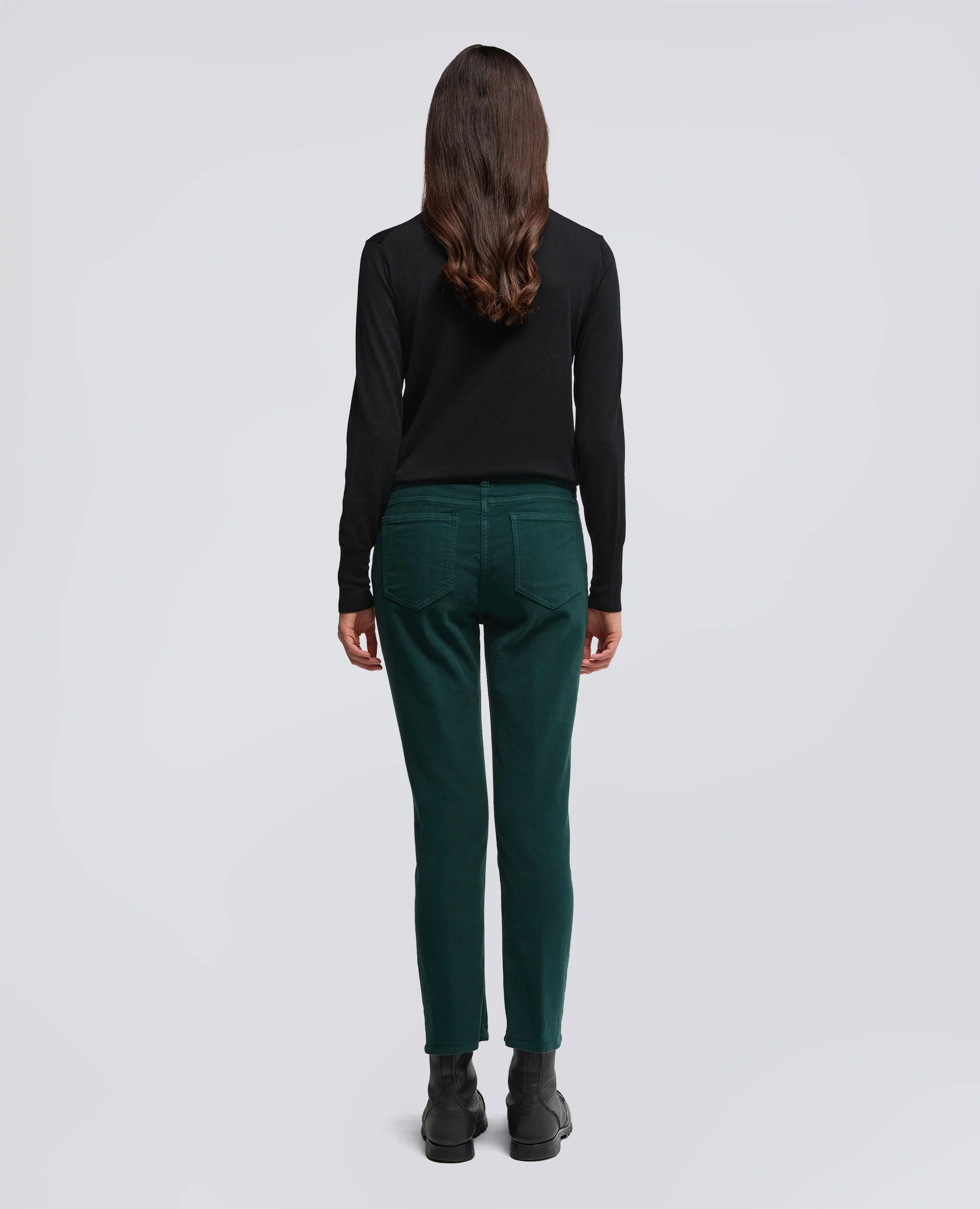 PANTALONE IN FUSTAGNO STRETCH - VERDE INGLESE - Image 3