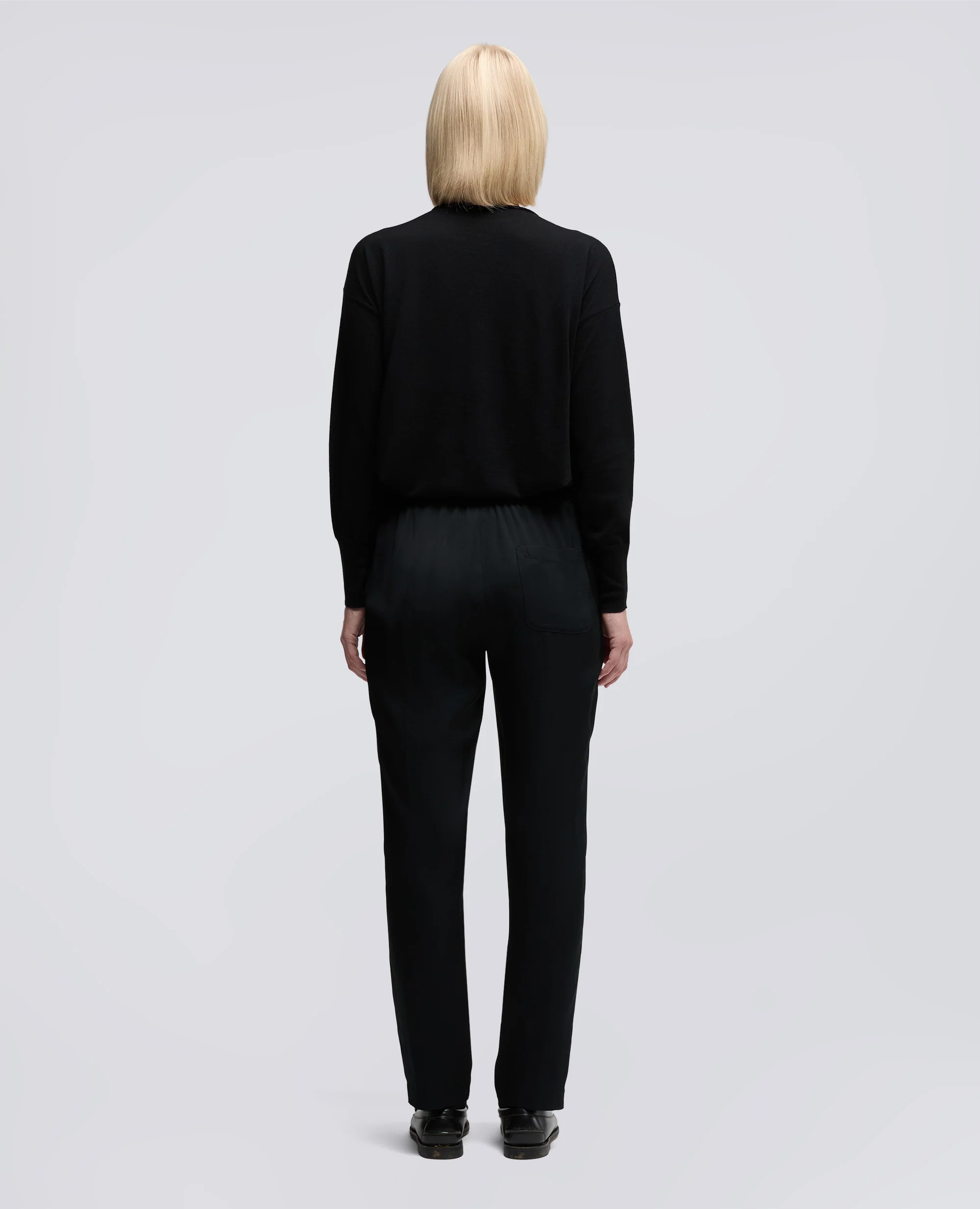 PANTALONE IN ENVERS SATIN - NERO - Image 3