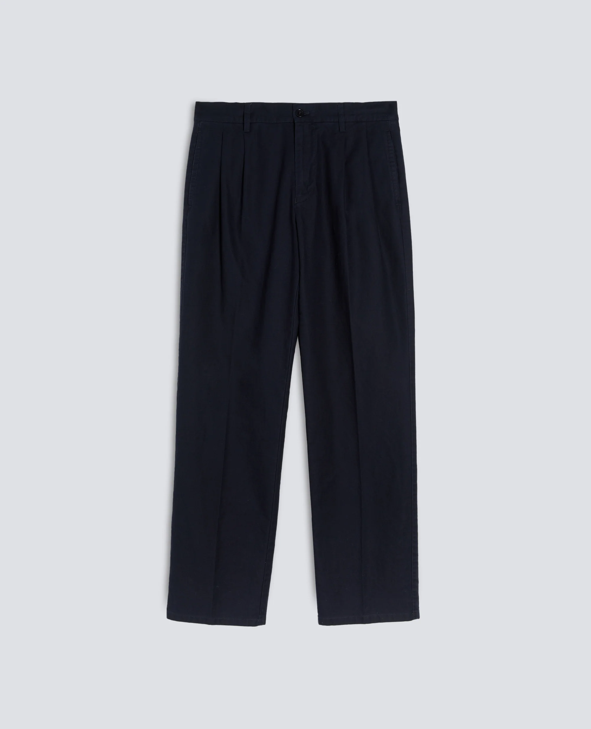 PANTALONE IN GABARDINA DI COTONE CON PINCES - NAVY