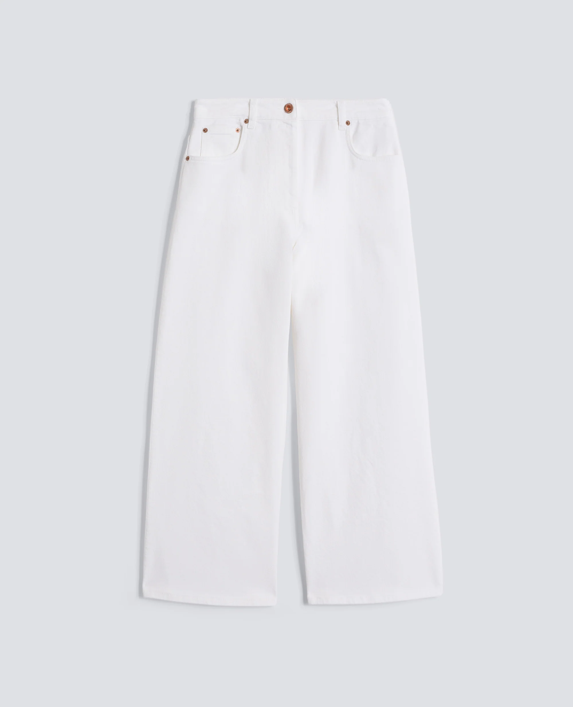 PANTALONE IN DENIM DI COTONE - BIANCO