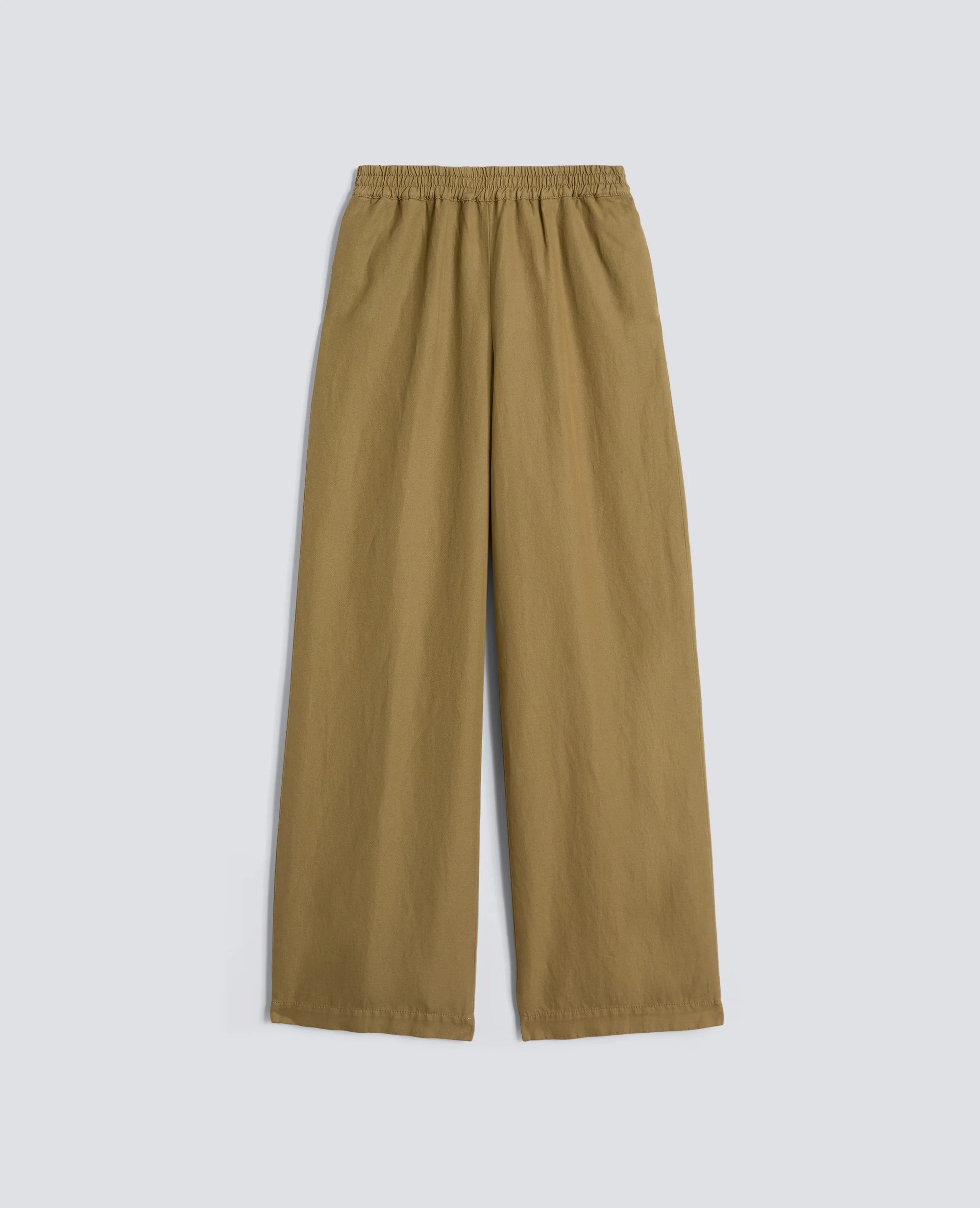 PANTALONE IN GABARDINE IN COTONE E LINO FIAMMATO TINTO CAPO - BEIGE