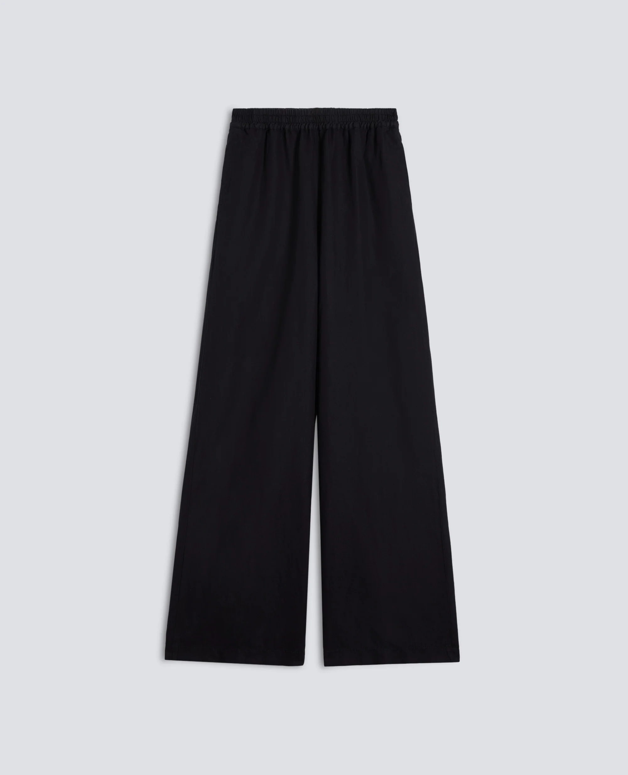 PANTALONE IN GABARDINE IN COTONE E LINO FIAMMATO TINTO CAPO - NAVY