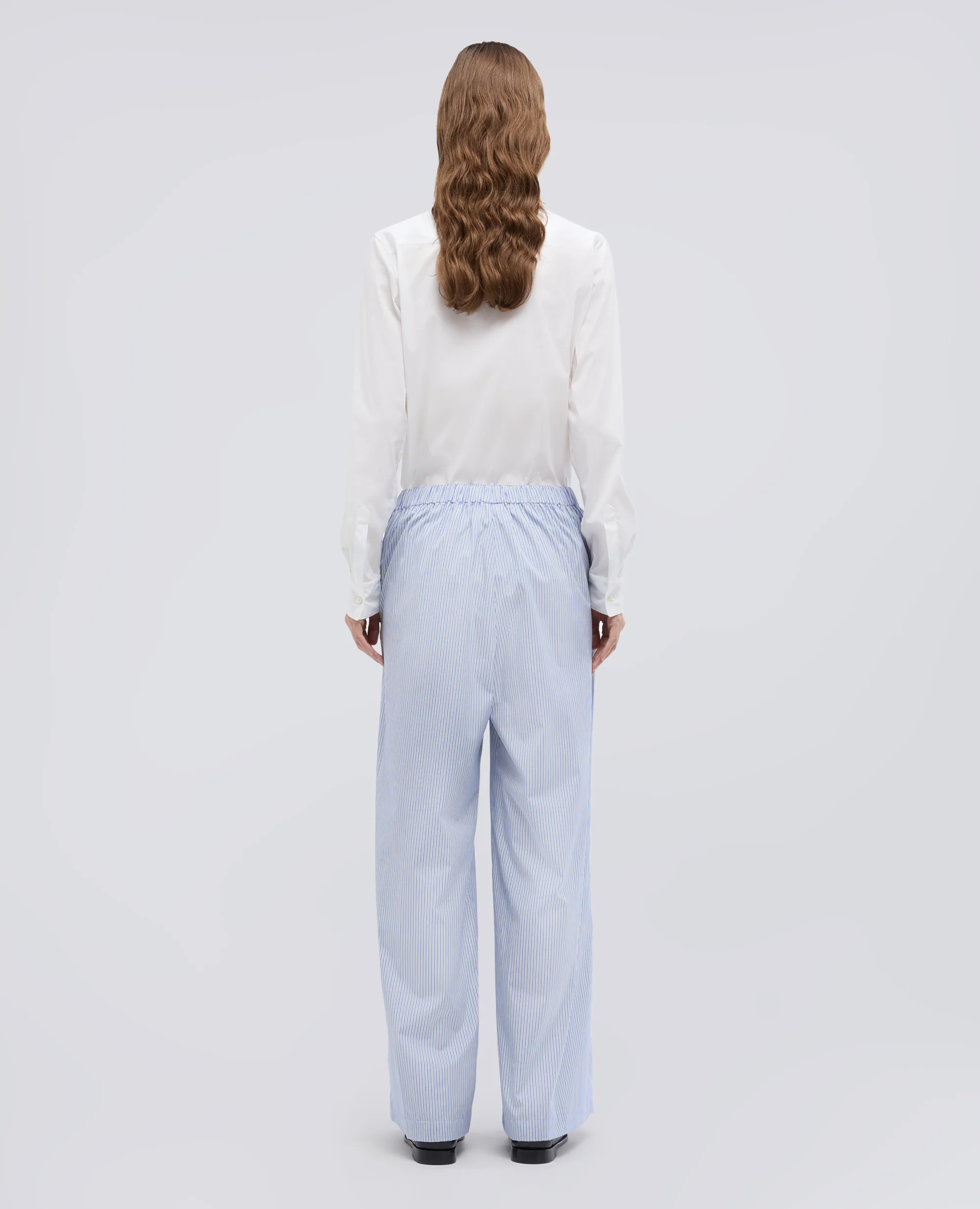 PANTALONE IN POPELINE DI COTONE - AA CAPSULE COLLECTION - RIGA AZZURRA - Image 3