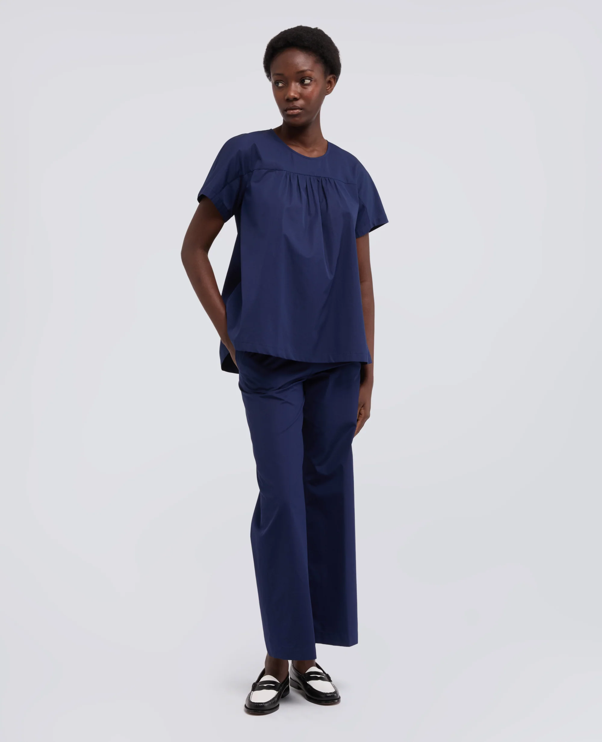 PANTALONE IN POPELINE DI COTONE - BLUETTE - Image 2
