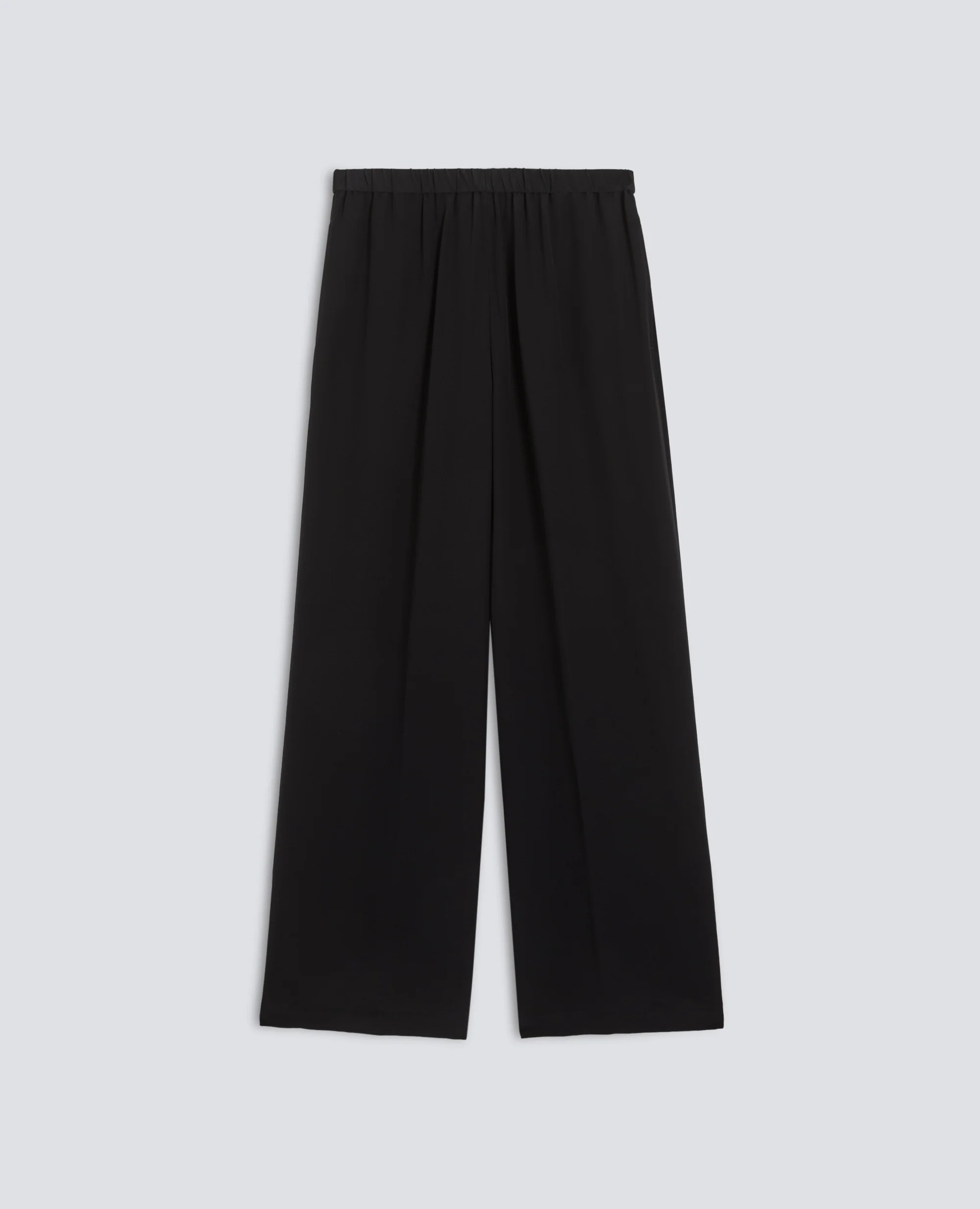PANTALONE IN CREPE DE CHINE SETA - NERO