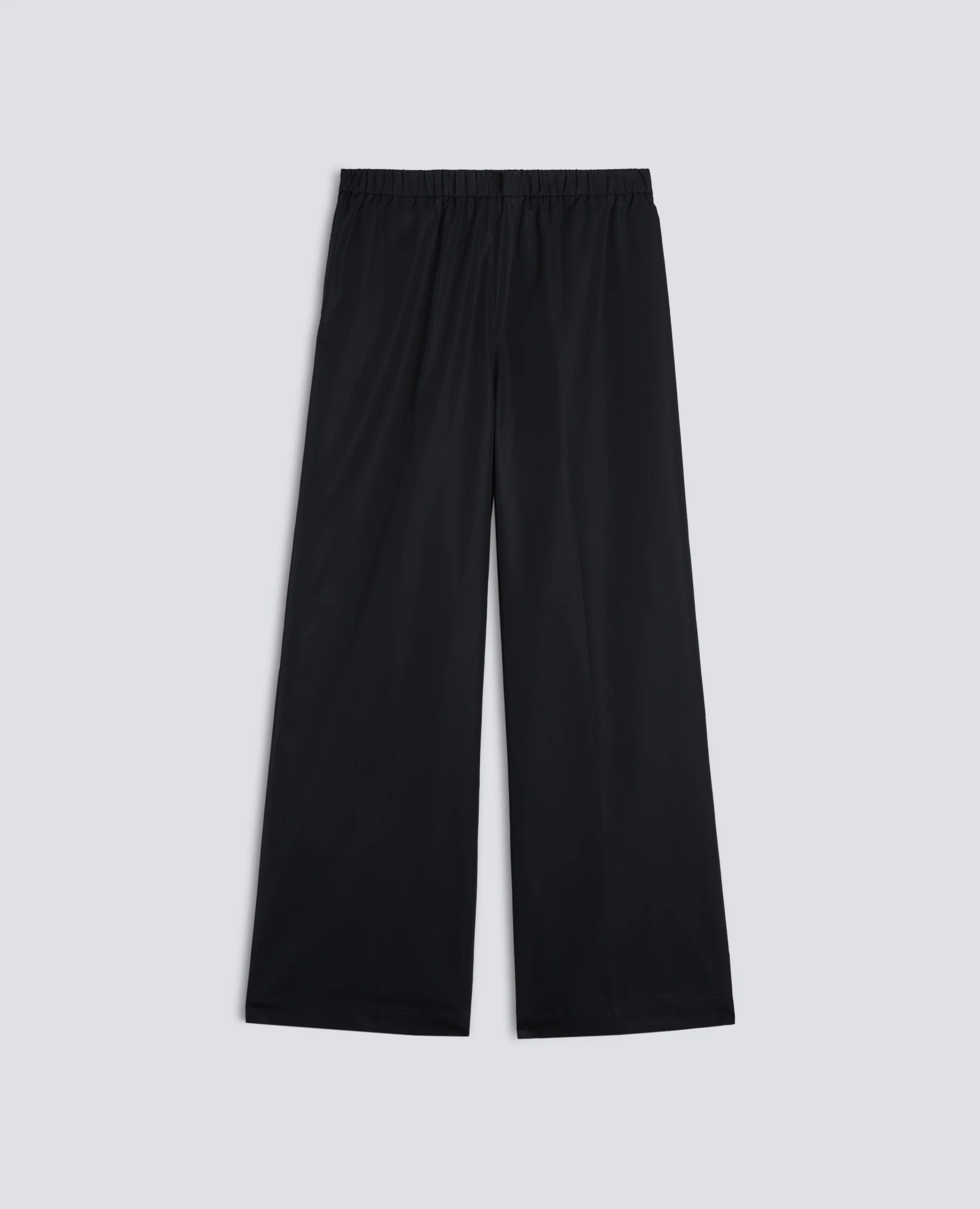 PANTALONE IN POPELINE DI COTONE - NERO