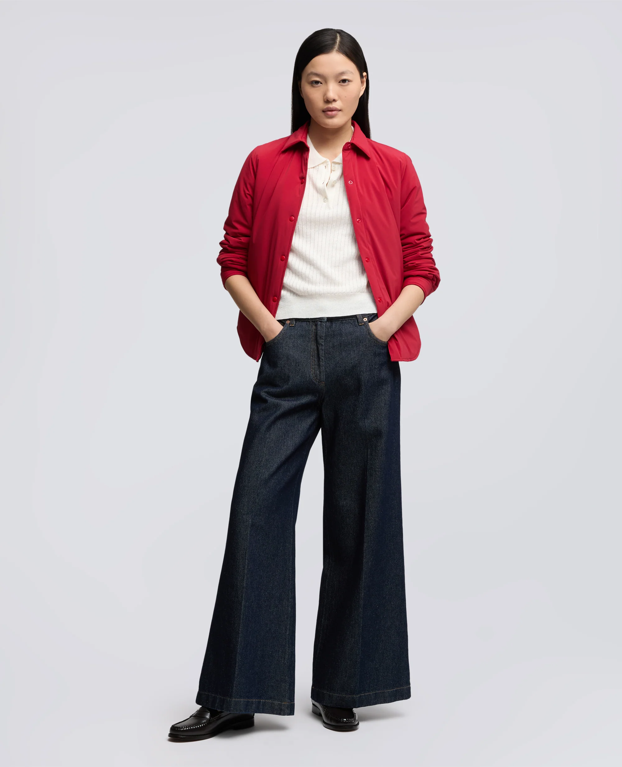 PANTALONE WIDE LEG IN DENIM - DENIM - Image 2