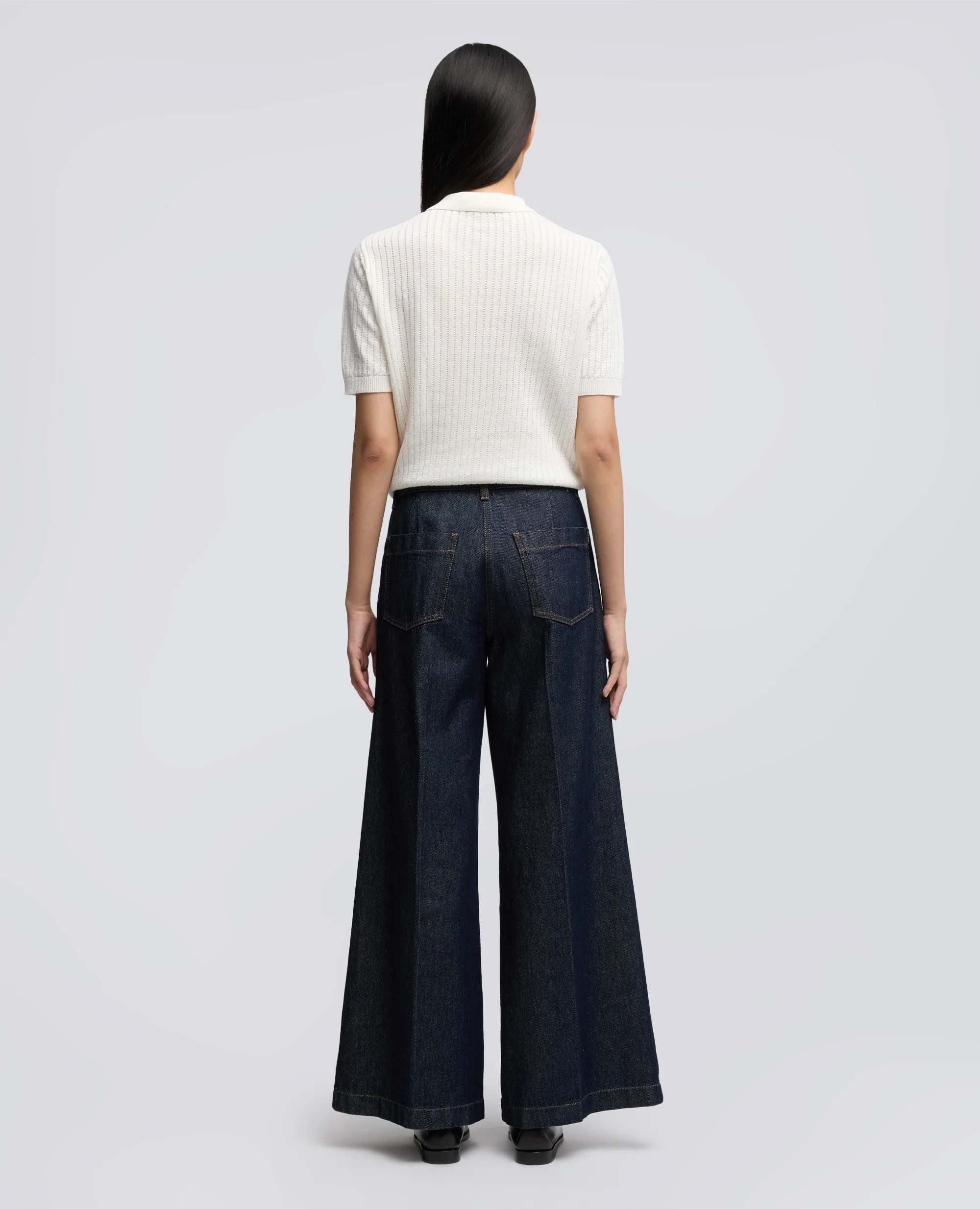 PANTALONE WIDE LEG IN DENIM - DENIM - Image 3